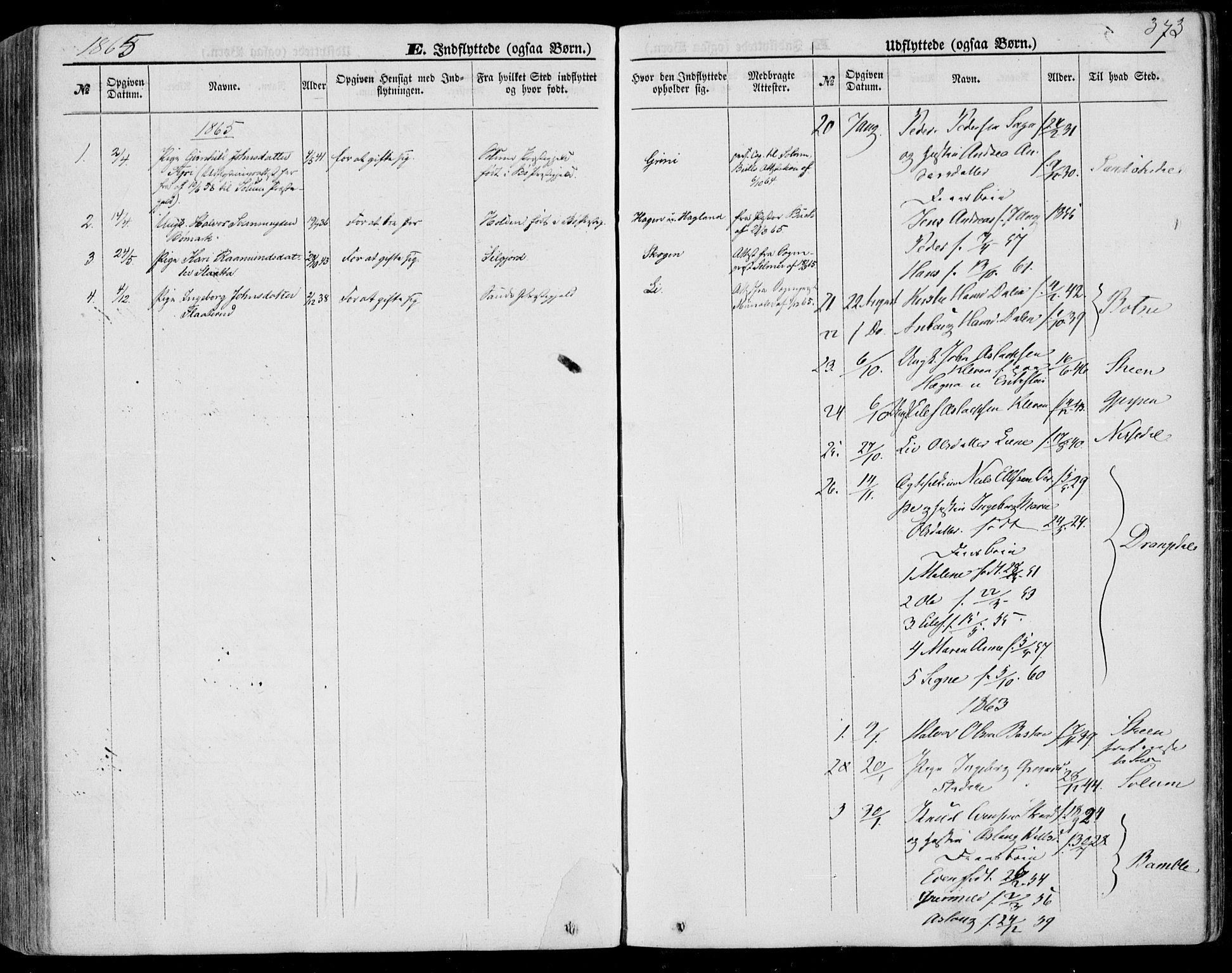 Bø kirkebøker, SAKO/A-257/F/Fa/L0009: Parish register (official) no. 9, 1862-1879, p. 373