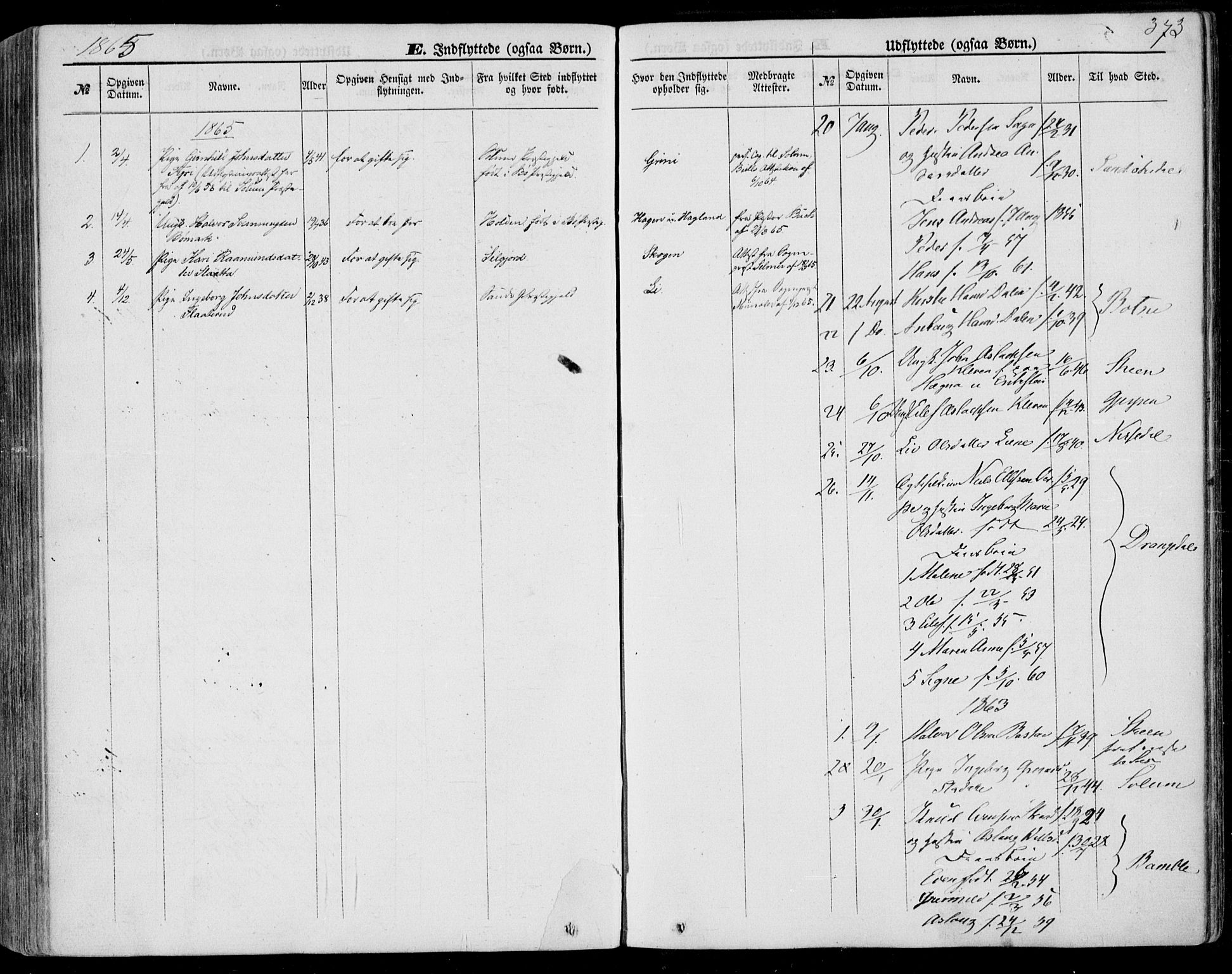 Bø kirkebøker, AV/SAKO-A-257/F/Fa/L0009: Parish register (official) no. 9, 1862-1879, p. 373