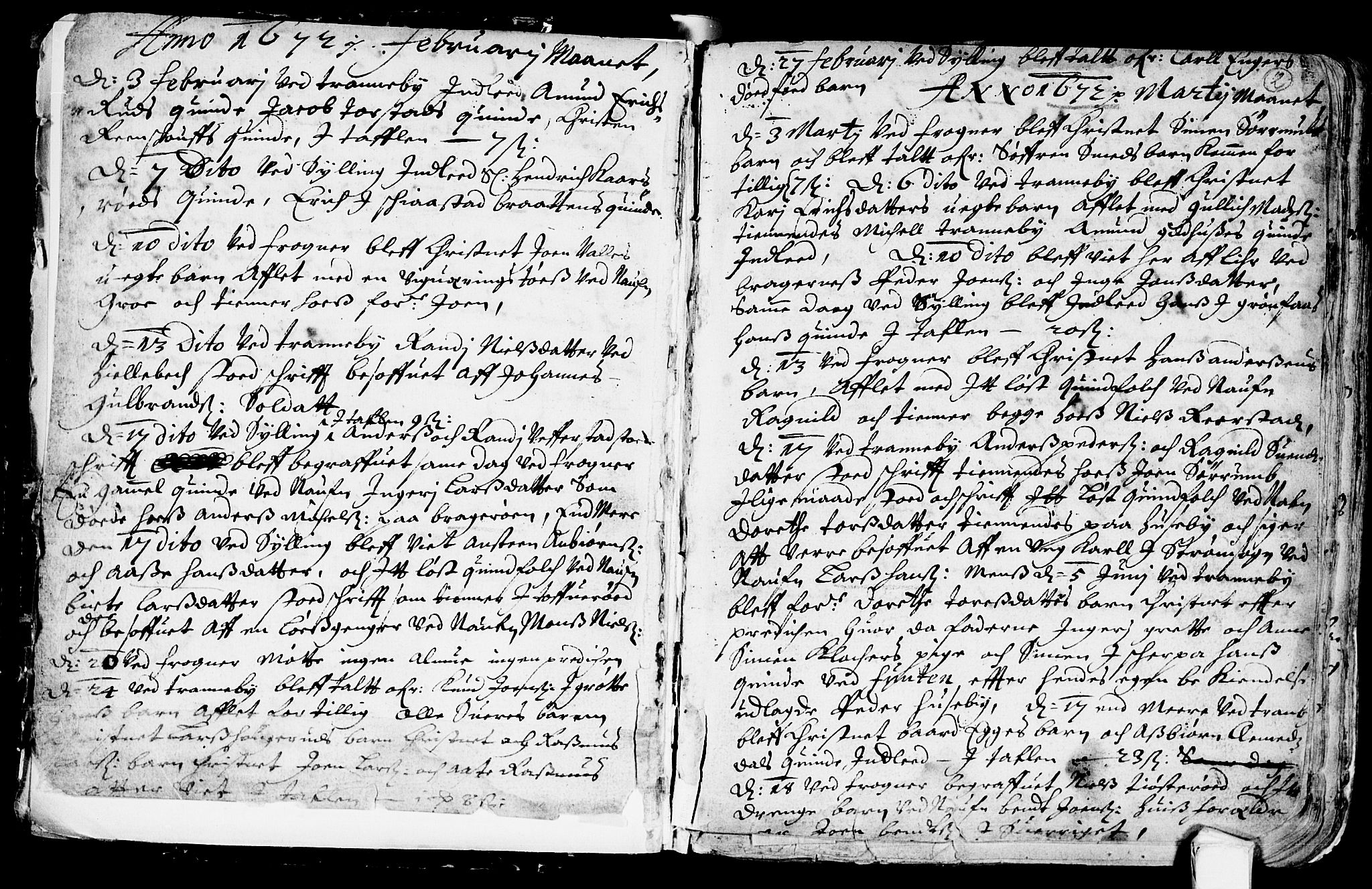 Lier kirkebøker, SAKO/A-230/F/Fa/L0001: Parish register (official) no. I 1, 1672-1701, p. 2