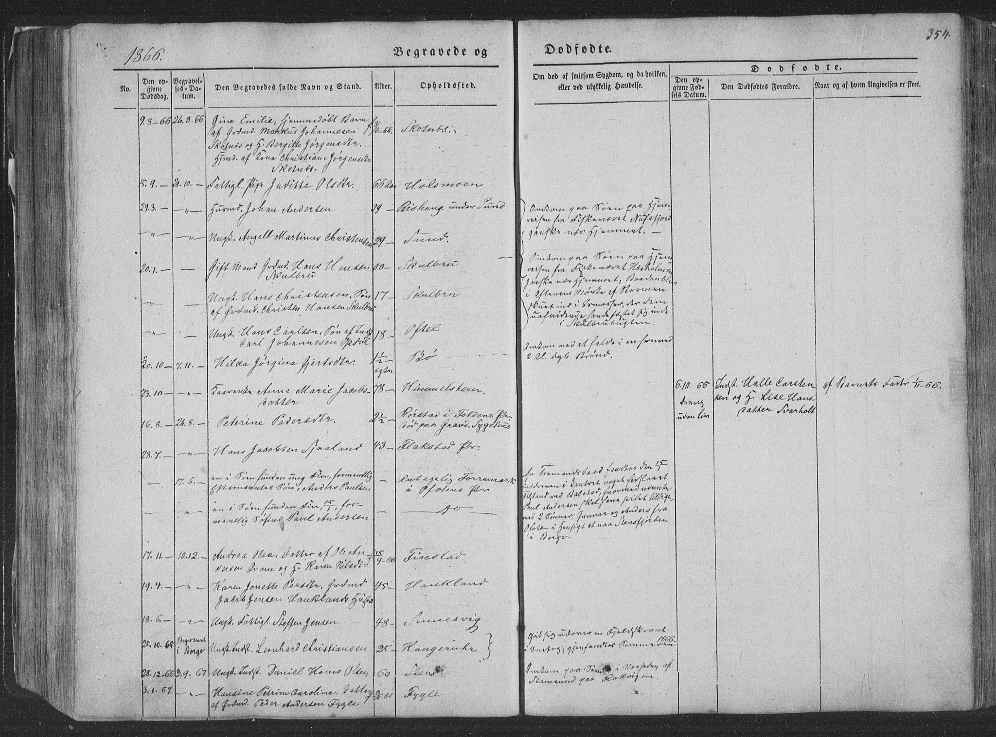 Ministerialprotokoller, klokkerbøker og fødselsregistre - Nordland, AV/SAT-A-1459/881/L1165: Parish register (copy) no. 881C02, 1854-1876, p. 354