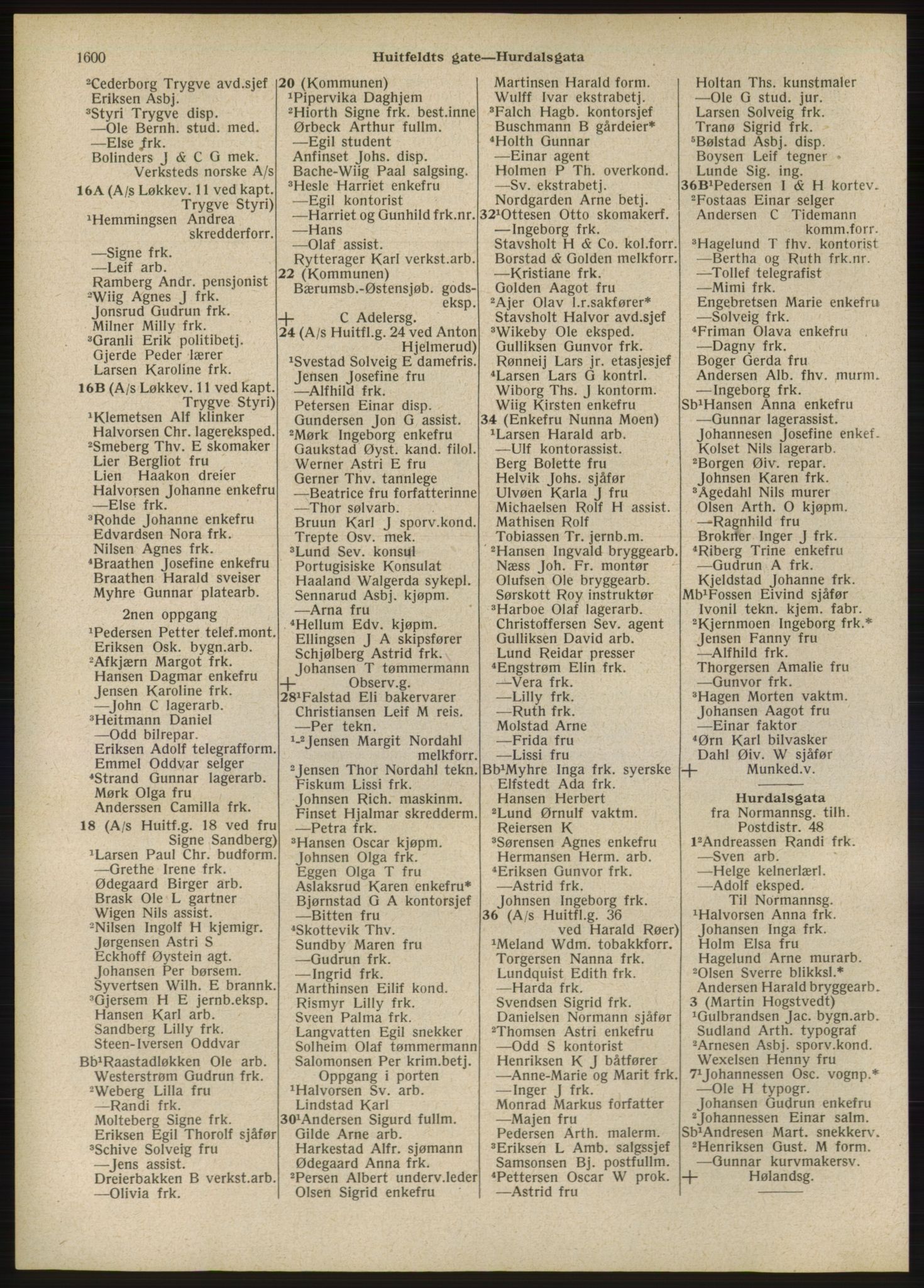 Kristiania/Oslo adressebok, PUBL/-, 1946, p. 1600