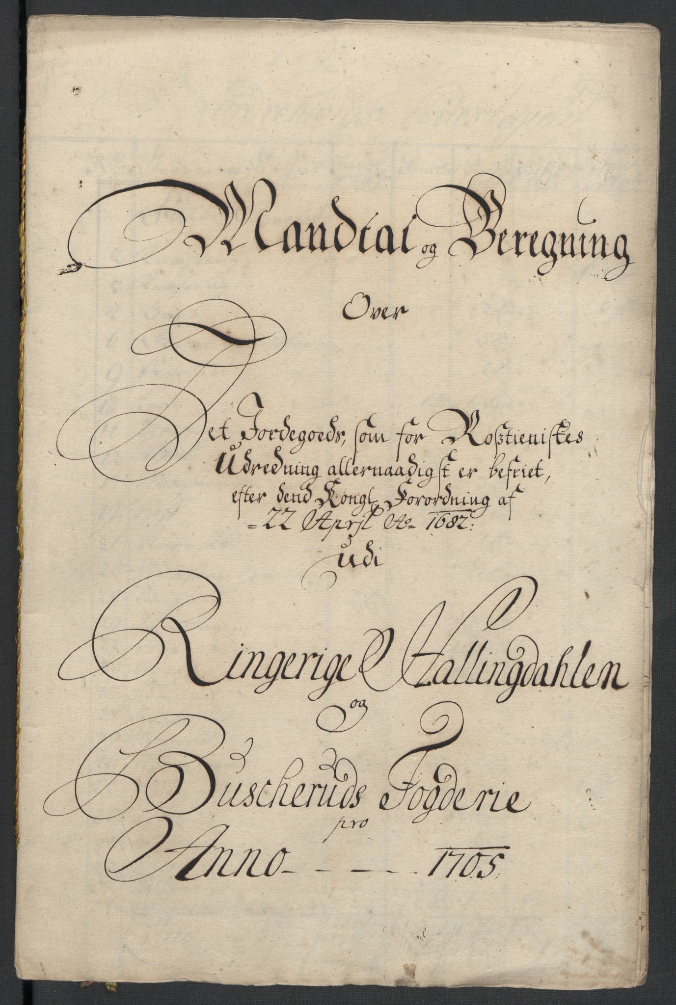 Rentekammeret inntil 1814, Reviderte regnskaper, Fogderegnskap, RA/EA-4092/R22/L1464: Fogderegnskap Ringerike, Hallingdal og Buskerud, 1705, p. 209