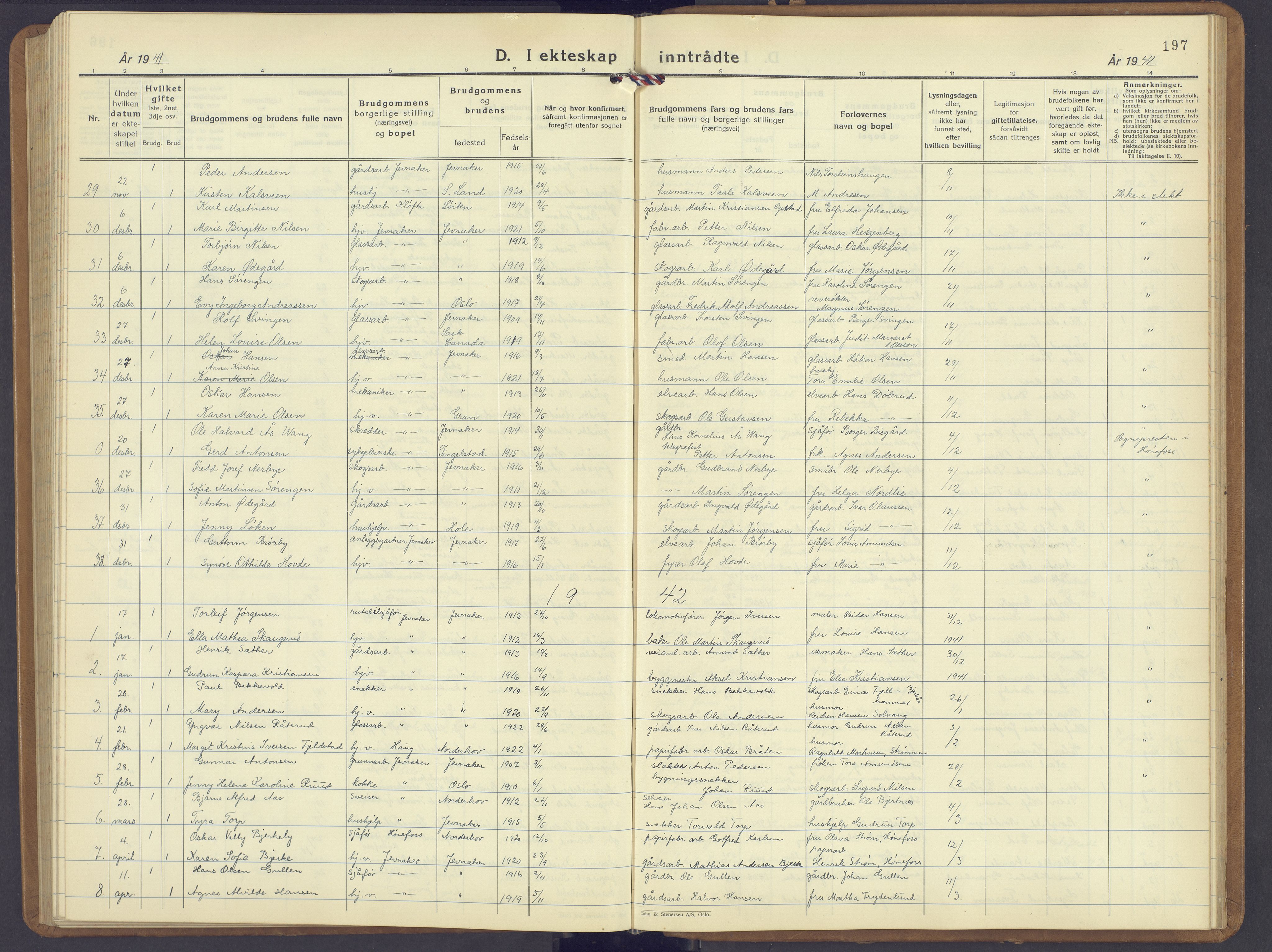 Jevnaker prestekontor, SAH/PREST-116/H/Ha/Hab/L0006: Parish register (copy) no. 6, 1930-1945, p. 197