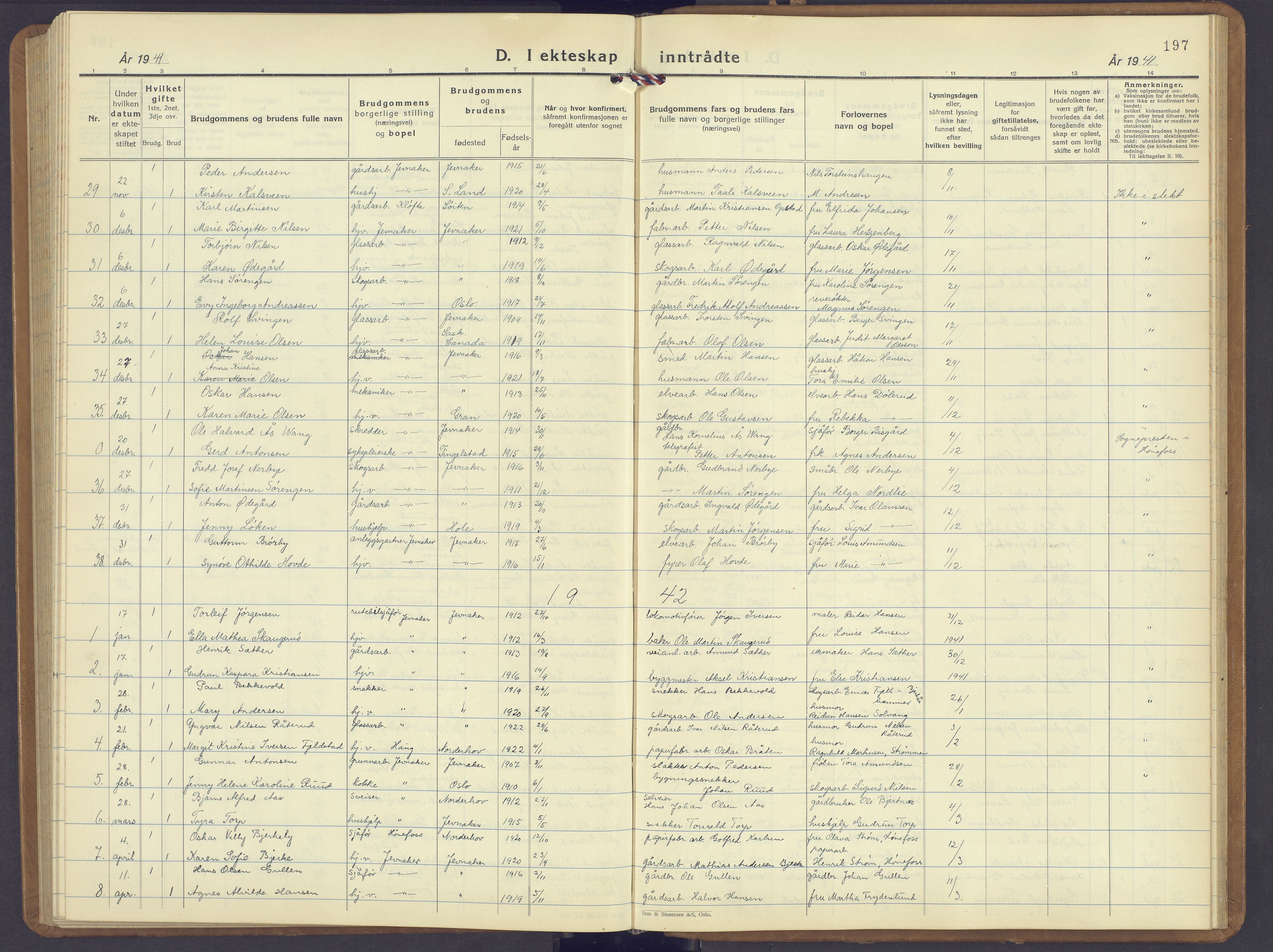 Jevnaker prestekontor, AV/SAH-PREST-116/H/Ha/Hab/L0006: Parish register (copy) no. 6, 1930-1945, p. 197