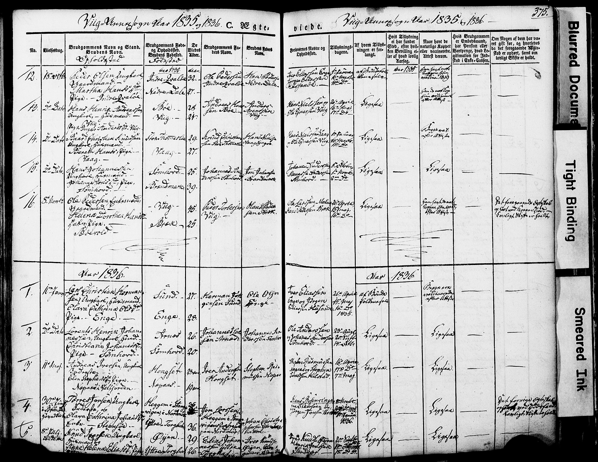 Ministerialprotokoller, klokkerbøker og fødselsregistre - Nordland, AV/SAT-A-1459/812/L0176: Parish register (official) no. 812A05, 1834-1874, p. 375