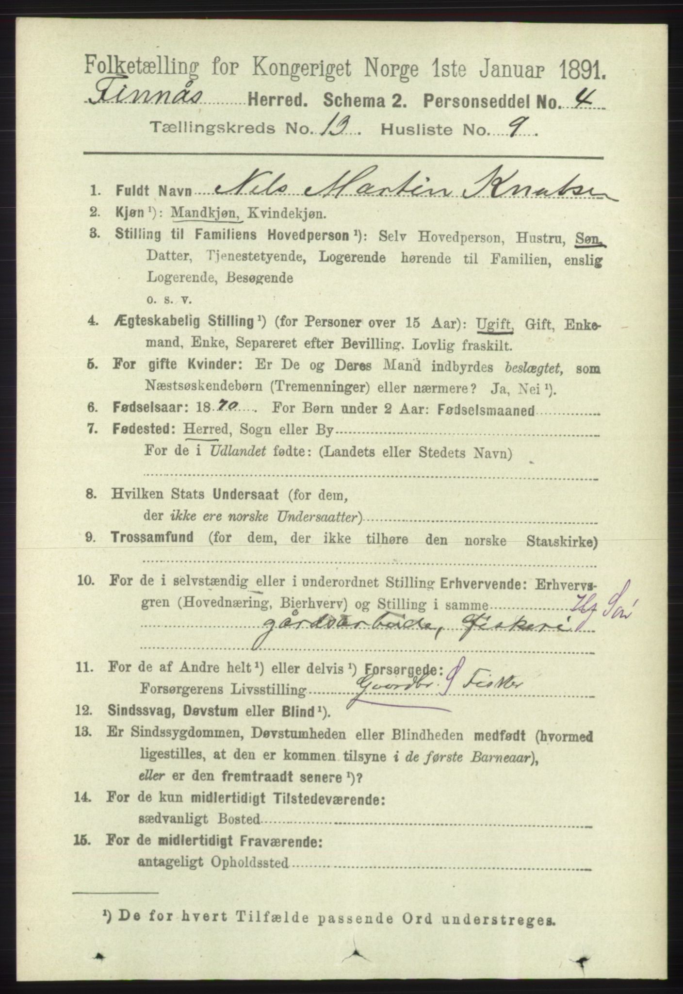 RA, 1891 census for 1218 Finnås, 1891, p. 5649