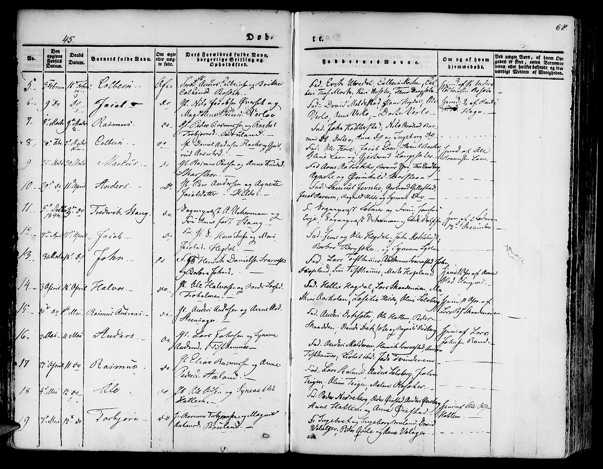 Innvik sokneprestembete, AV/SAB-A-80501: Parish register (official) no. A 4I, 1831-1846, p. 68