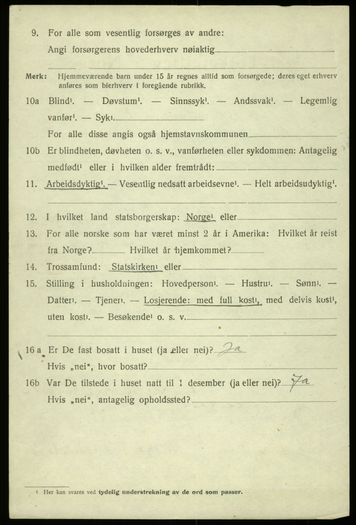 SAB, 1920 census for Kinsarvik, 1920, p. 3689