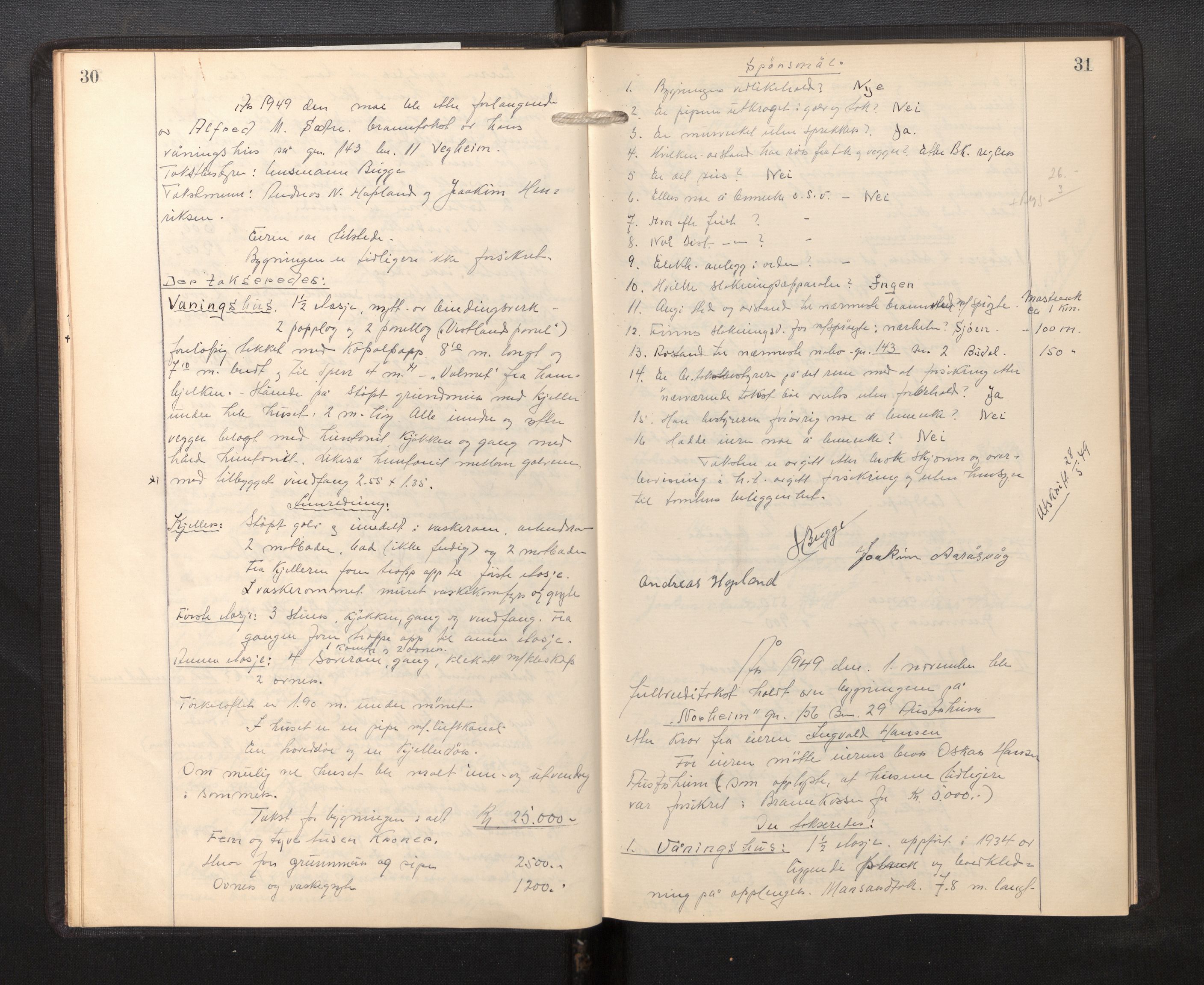 Lensmannen i Austrheim og Fedje, AV/SAB-A-31201/0012/L0001: Branntakstprotokoll, 1937-1958, p. 30-31