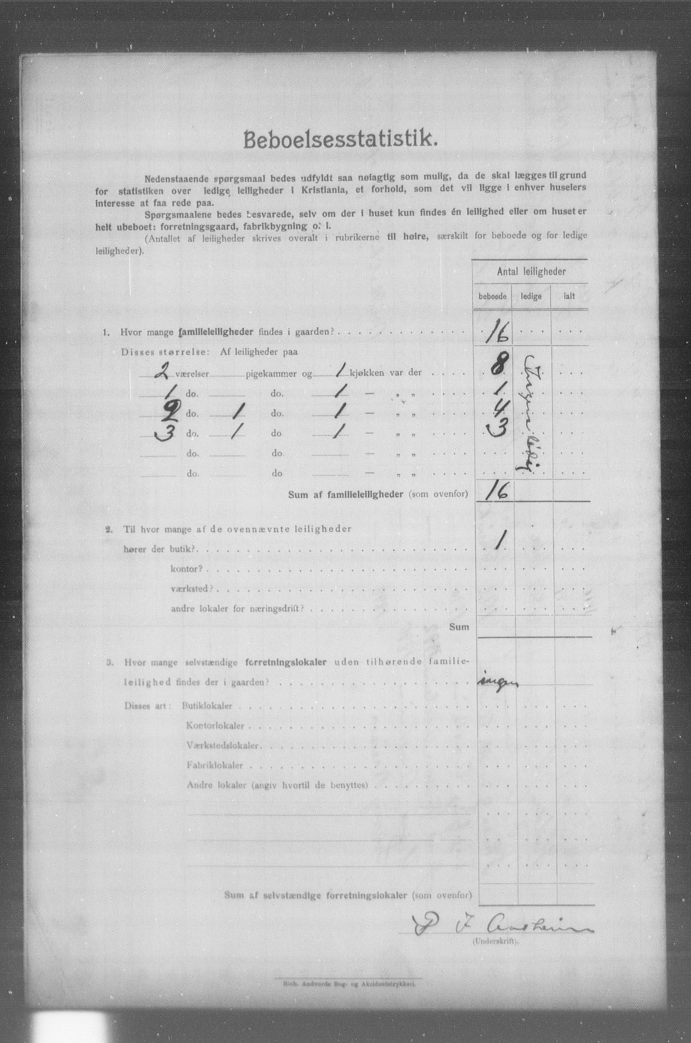 OBA, Municipal Census 1904 for Kristiania, 1904, p. 23107