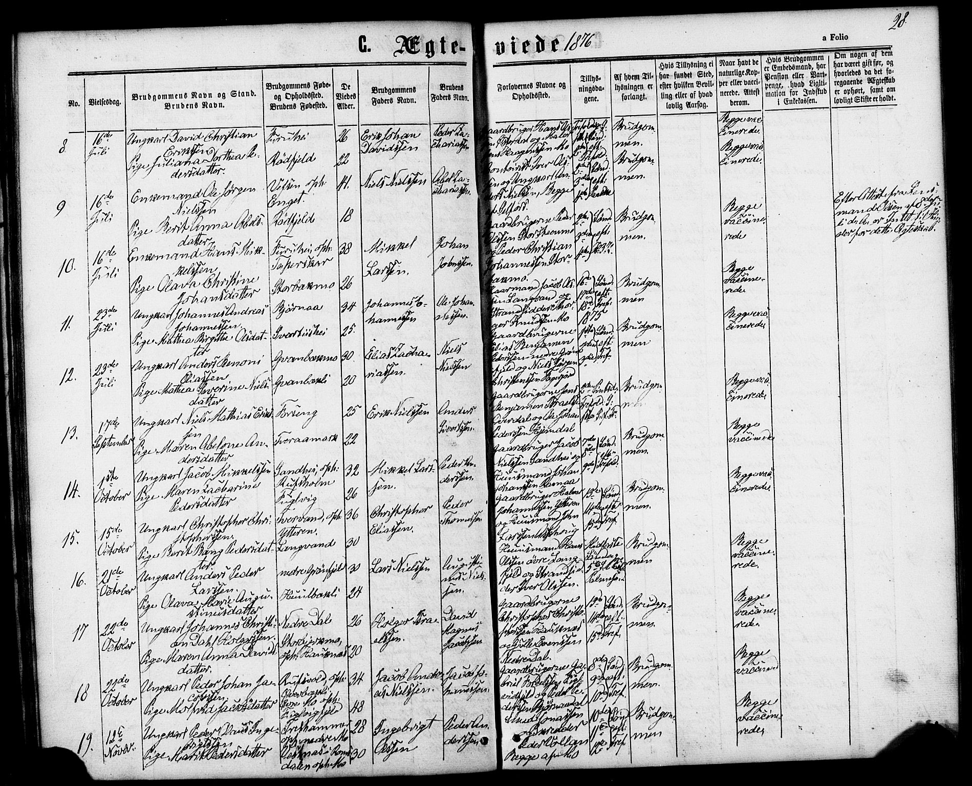 Ministerialprotokoller, klokkerbøker og fødselsregistre - Nordland, AV/SAT-A-1459/827/L0395: Parish register (official) no. 827A07, 1864-1886, p. 28