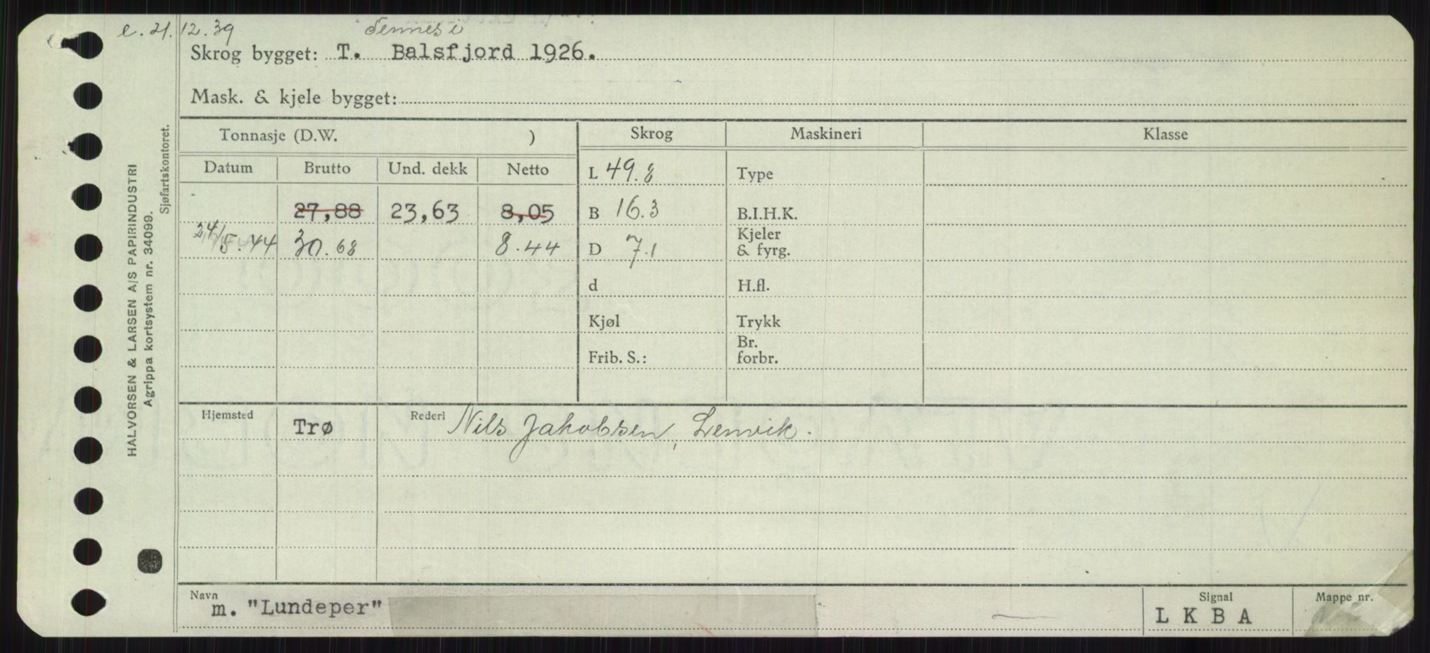 Sjøfartsdirektoratet med forløpere, Skipsmålingen, RA/S-1627/H/Ha/L0003/0002: Fartøy, Hilm-Mar / Fartøy, Kom-Mar, p. 667