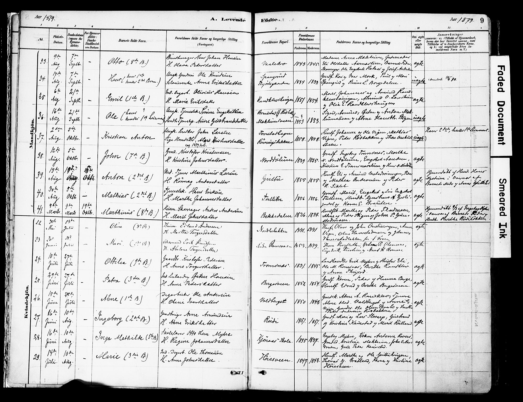 Ringebu prestekontor, AV/SAH-PREST-082/H/Ha/Haa/L0008: Parish register (official) no. 8, 1878-1898, p. 9