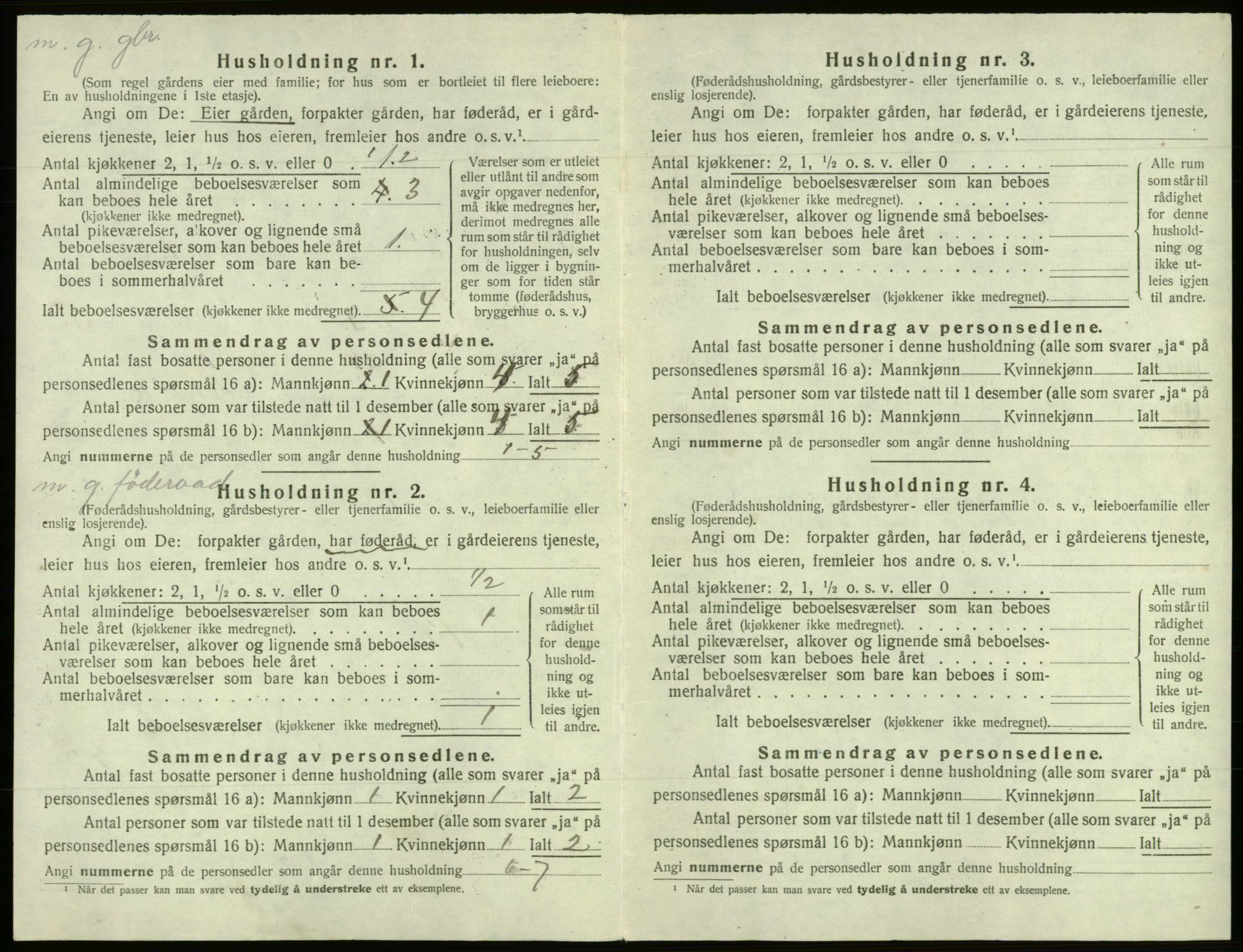 SAB, 1920 census for Os, 1920, p. 425