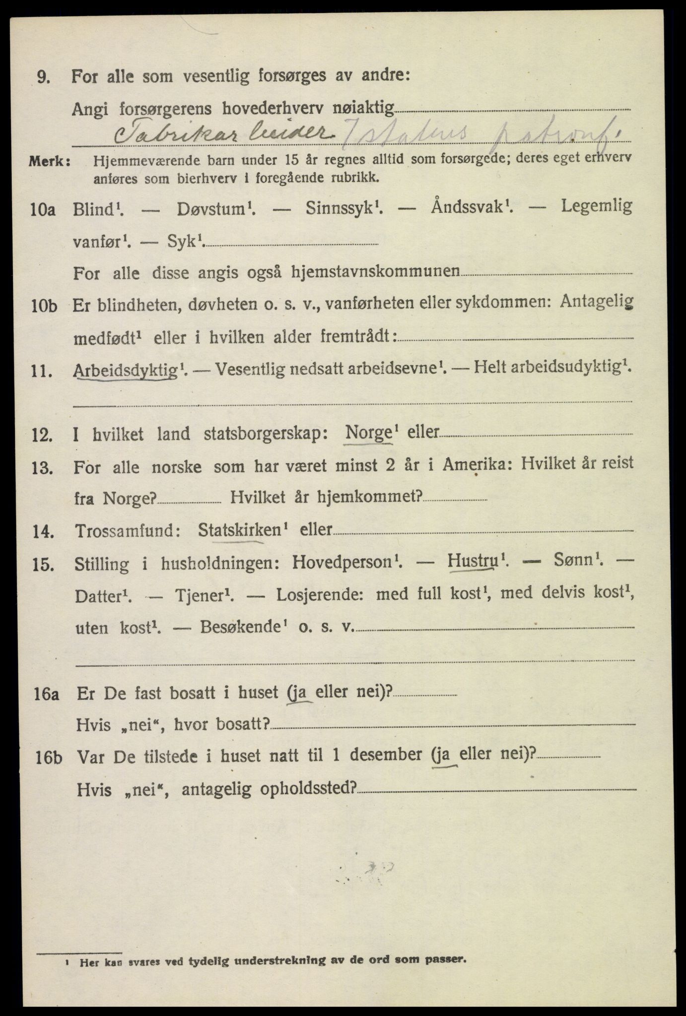 SAH, 1920 census for Vestre Toten, 1920, p. 2801