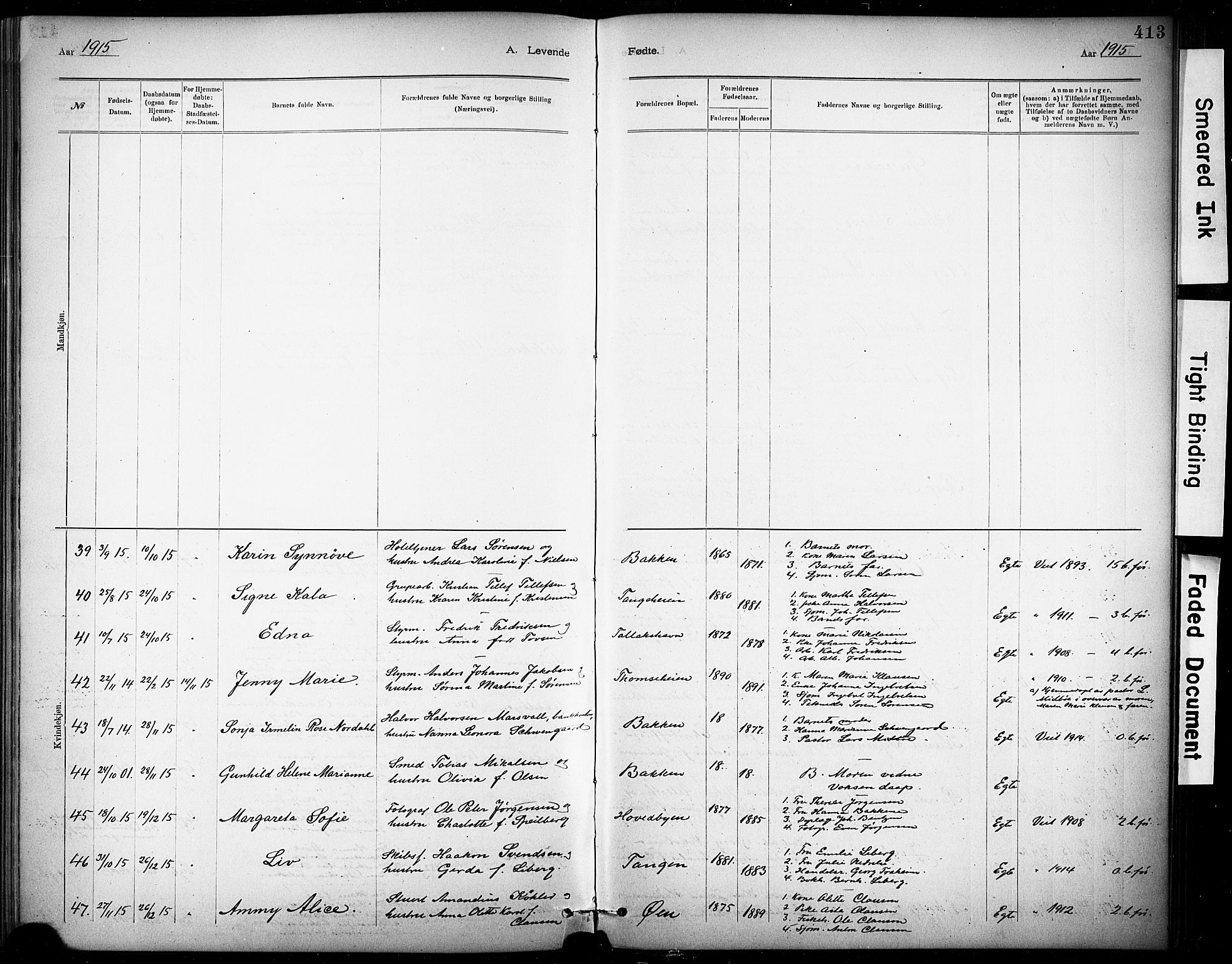 Kragerø kirkebøker, SAKO/A-278/G/Ga/L0007: Parish register (copy) no. 7, 1881-1927, p. 413