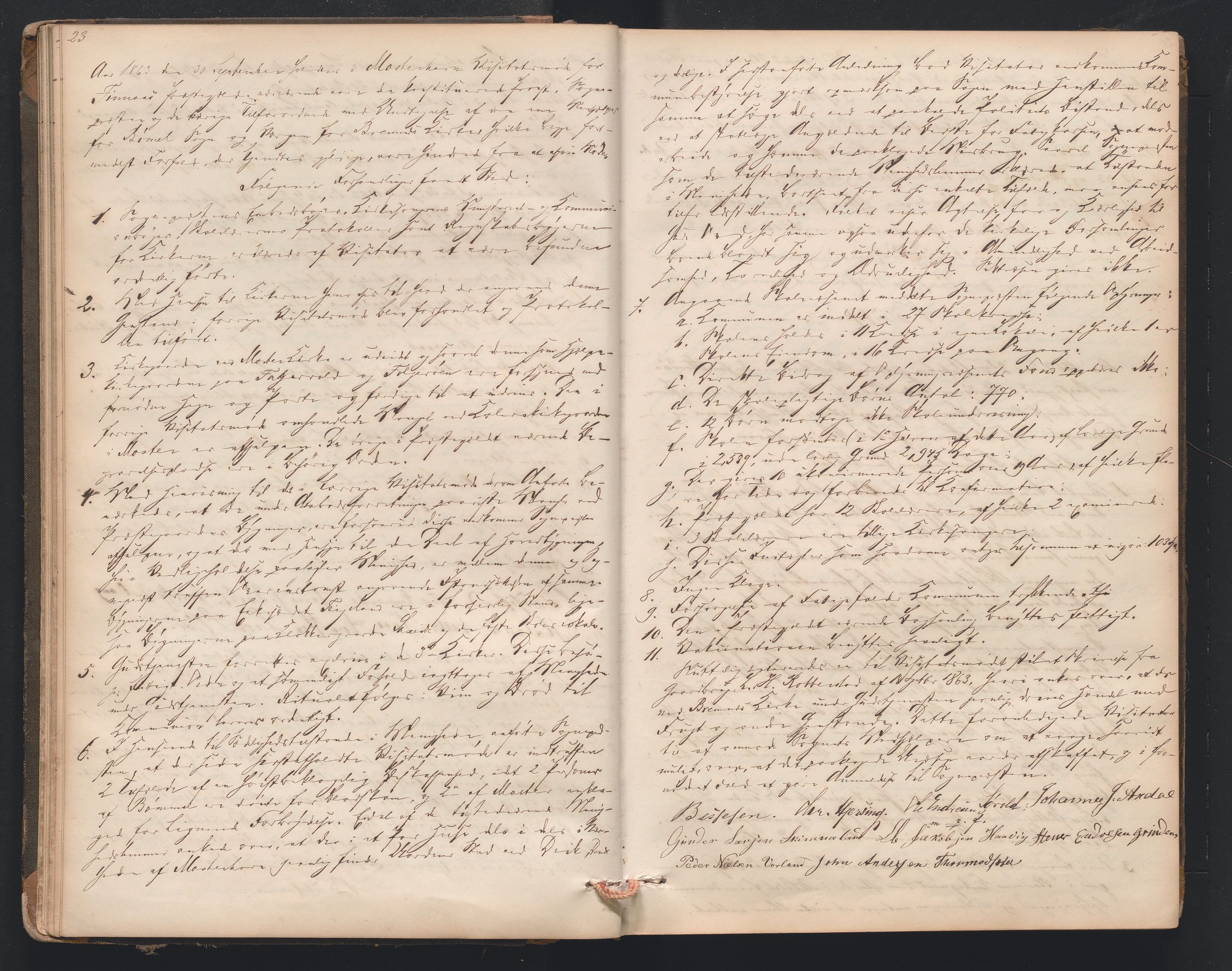 Nordre Sunnhordland prosti, AV/SAB-A-99912/F/L0001: Visitasprotokoll , 1860-1959, p. 23