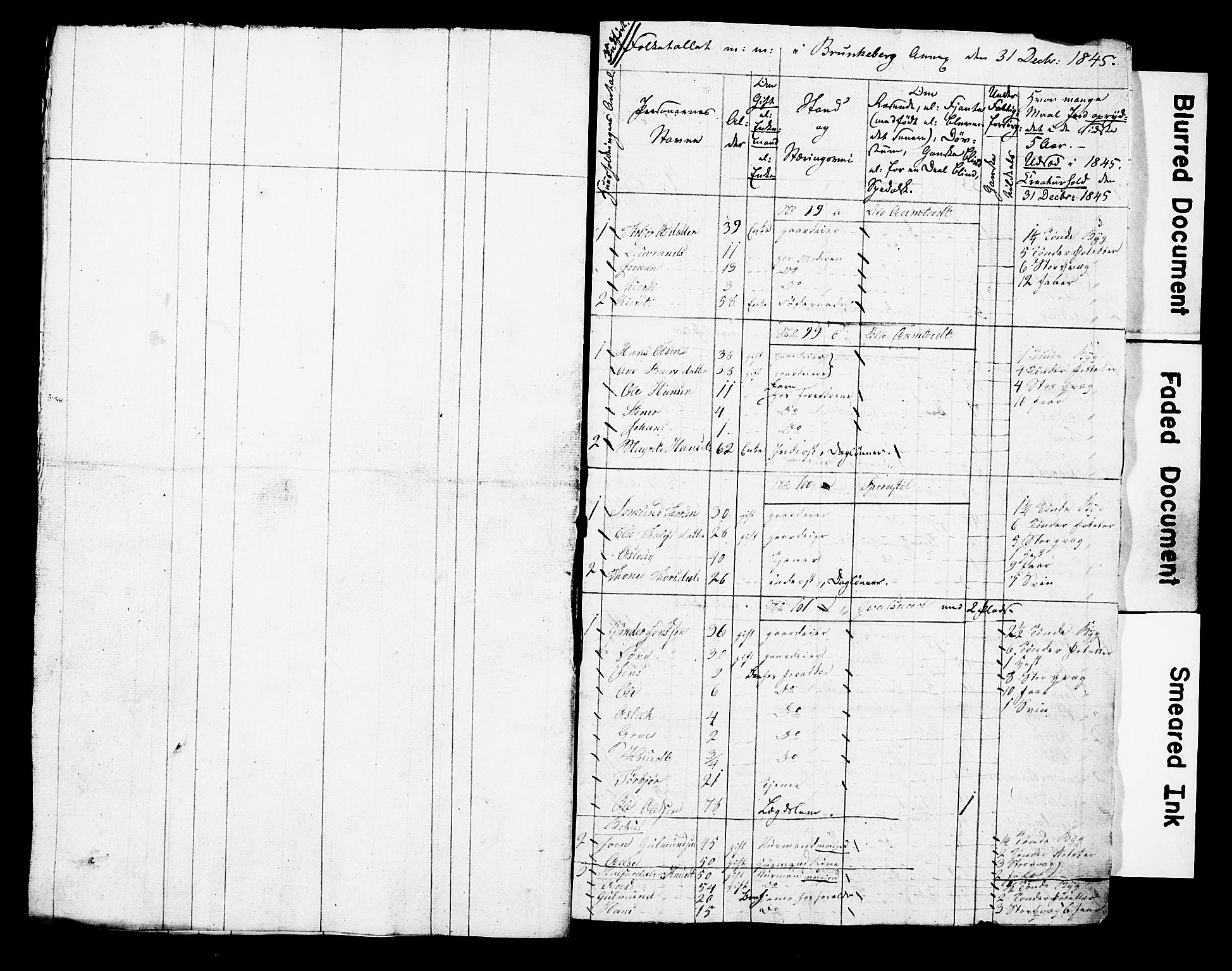 , Census 1845 for Kviteseid, 1845, p. 53