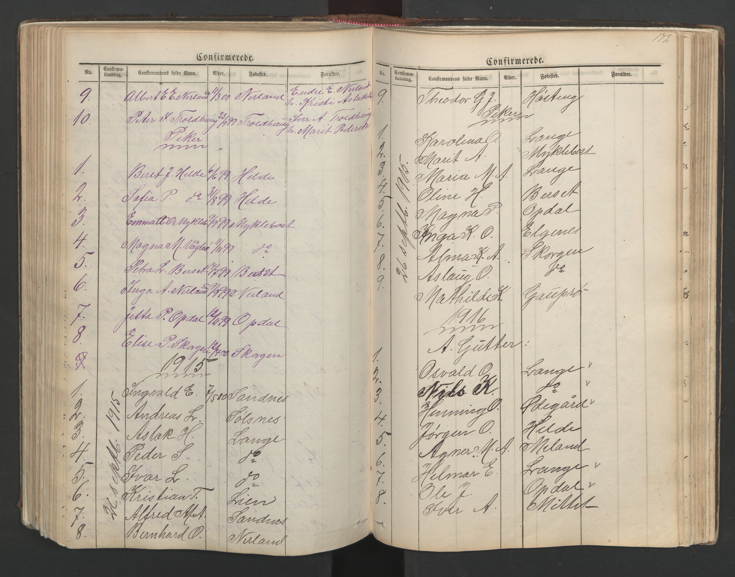 Ministerialprotokoller, klokkerbøker og fødselsregistre - Møre og Romsdal, AV/SAT-A-1454/554/L0645: Parish register (copy) no. 554C02, 1867-1946, p. 172