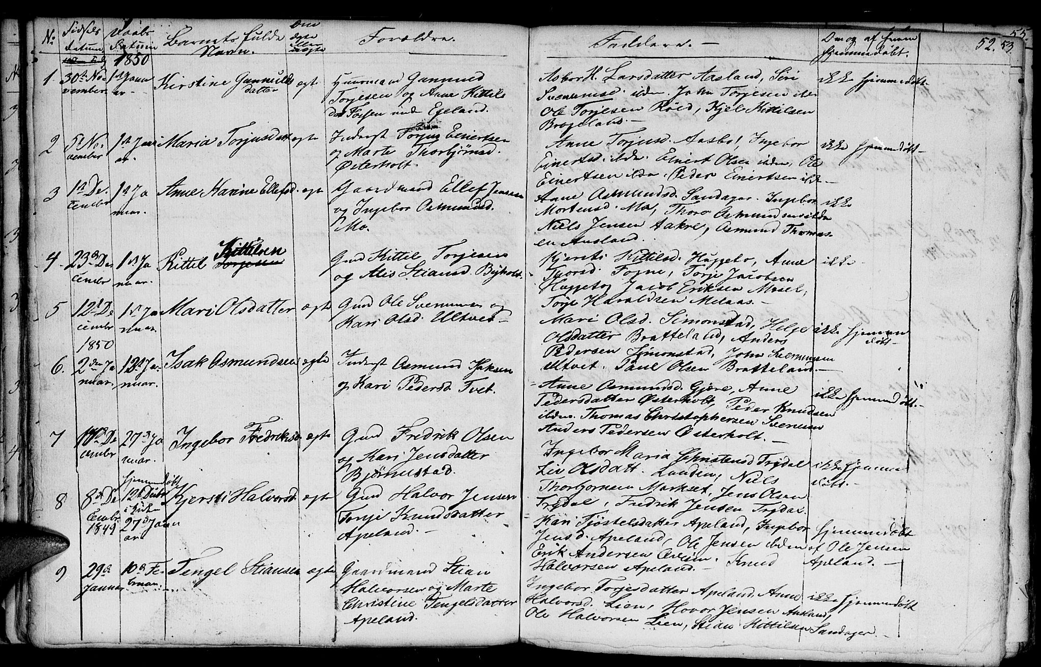 Gjerstad sokneprestkontor, AV/SAK-1111-0014/F/Fb/Fba/L0004: Parish register (copy) no. B 4, 1845-1853, p. 52