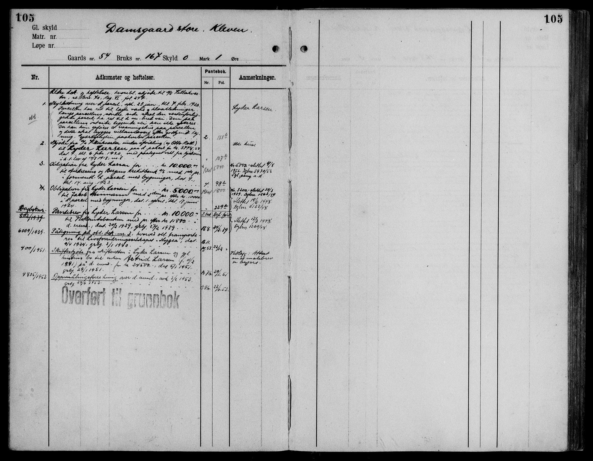 Midhordland sorenskriveri, AV/SAB-A-3001/1/G/Ga/Gab/L0115: Mortgage register no. II.A.b.115, p. 105