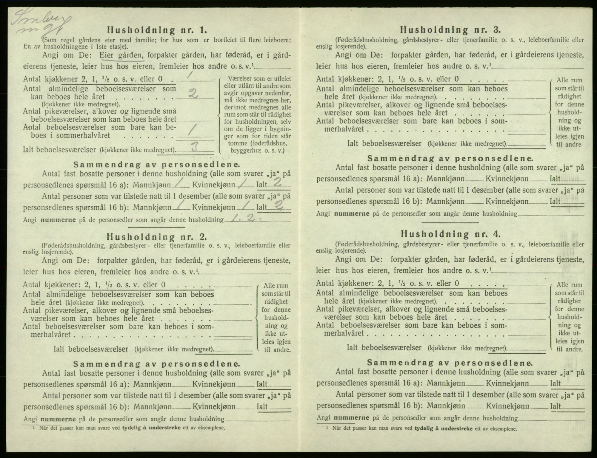 SAB, 1920 census for Valestrand, 1920, p. 322