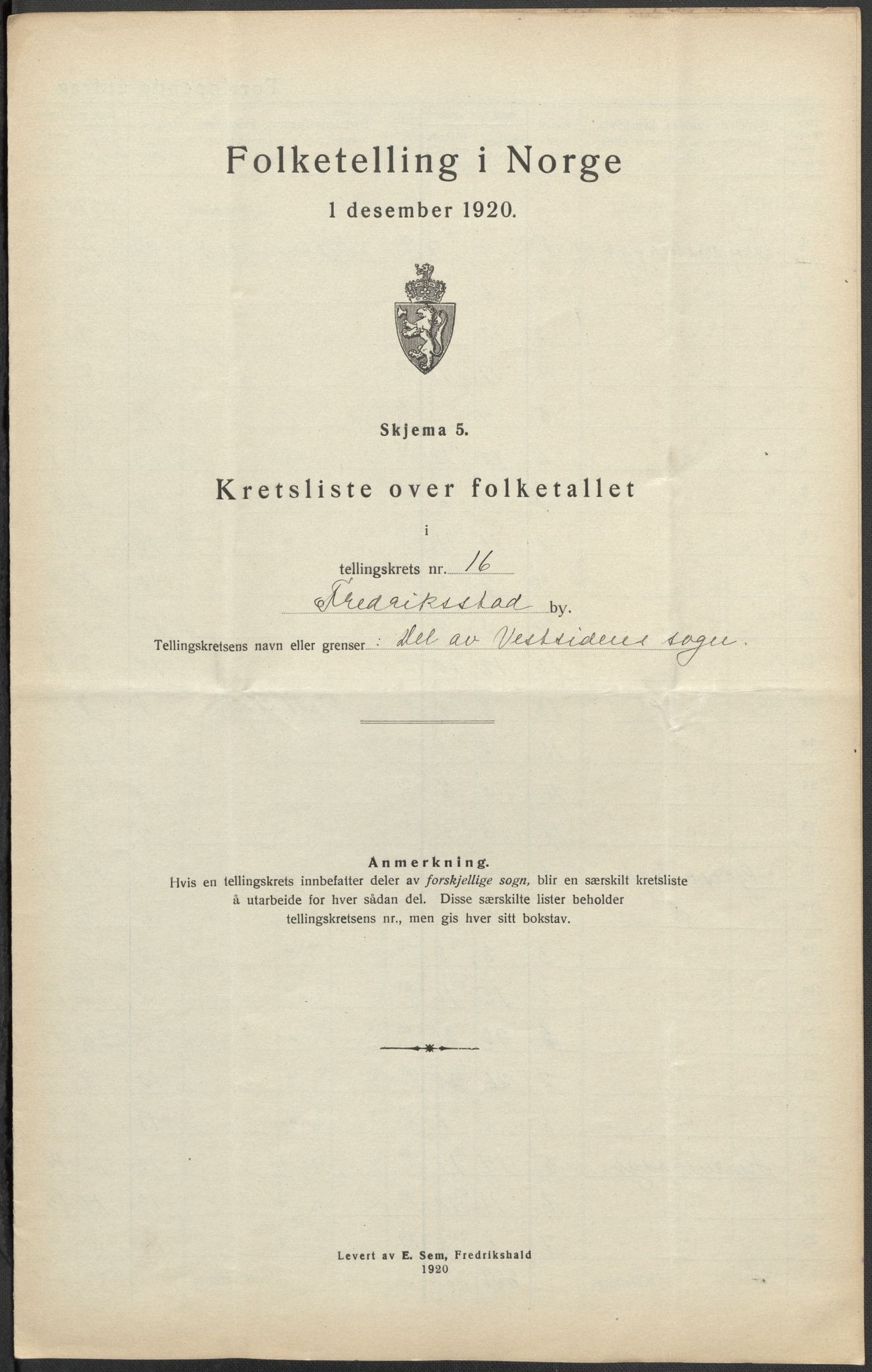 SAO, 1920 census for Fredrikstad, 1920, p. 50