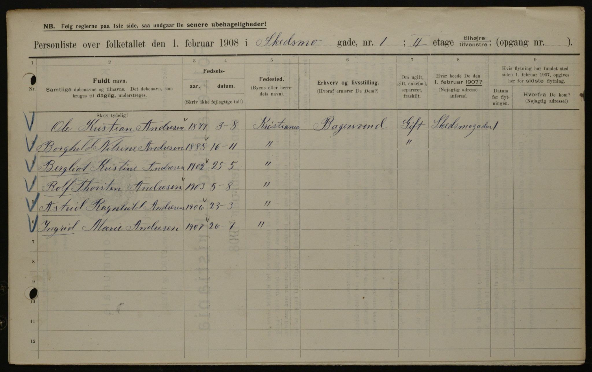 OBA, Municipal Census 1908 for Kristiania, 1908, p. 85750