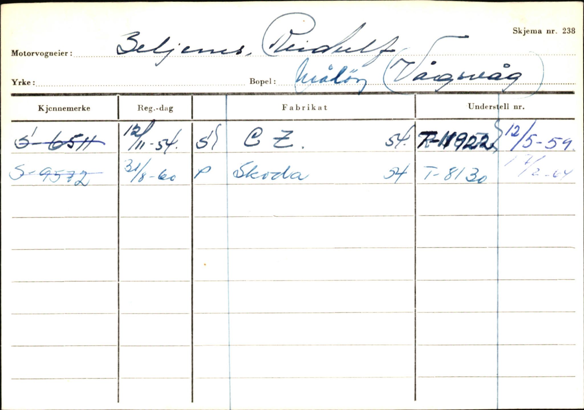 Statens vegvesen, Sogn og Fjordane vegkontor, AV/SAB-A-5301/4/F/L0145: Registerkort Vågsøy S-Å. Årdal I-P, 1945-1975, p. 55