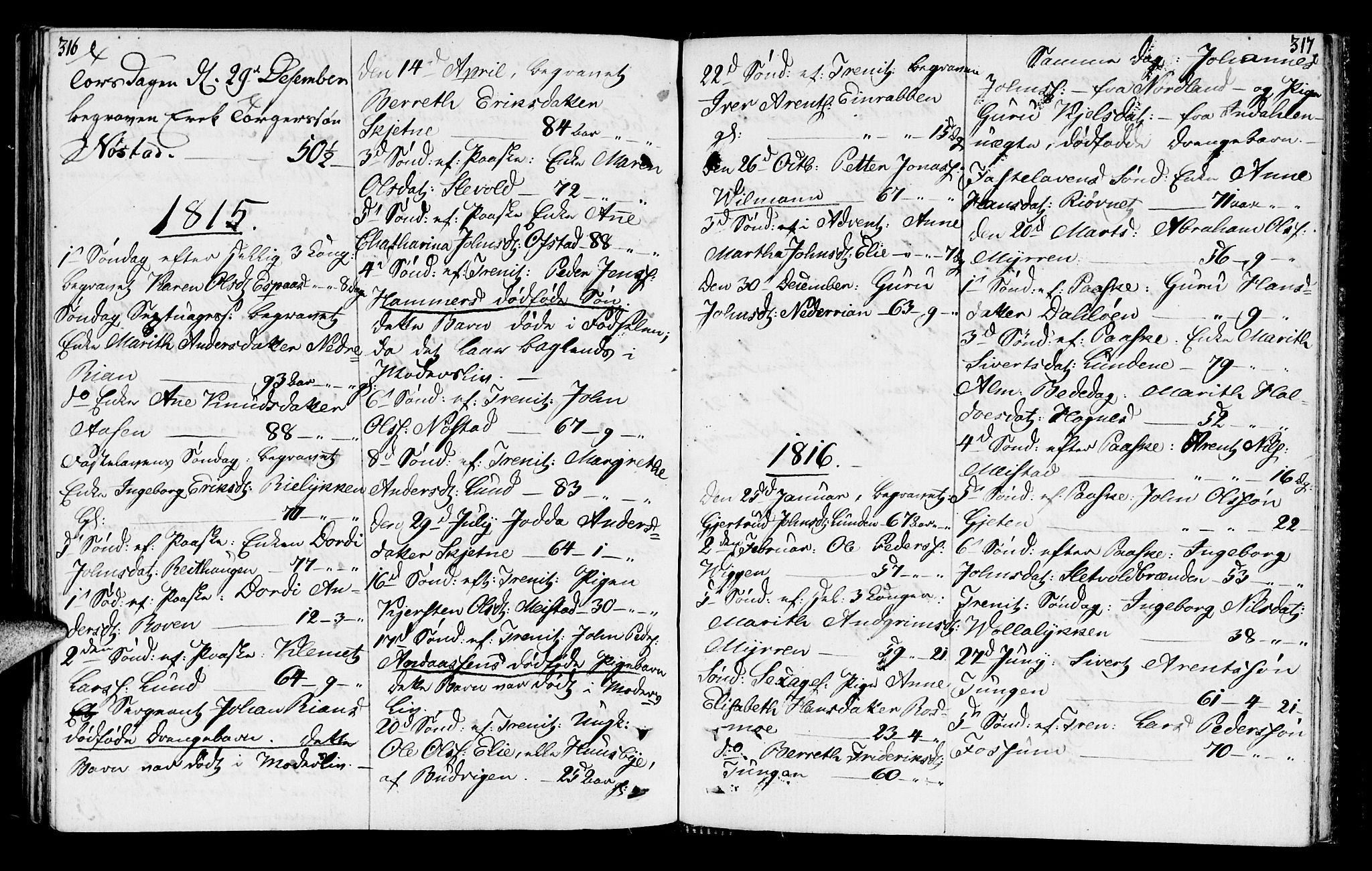 Ministerialprotokoller, klokkerbøker og fødselsregistre - Sør-Trøndelag, SAT/A-1456/665/L0769: Parish register (official) no. 665A04, 1803-1816, p. 316-317