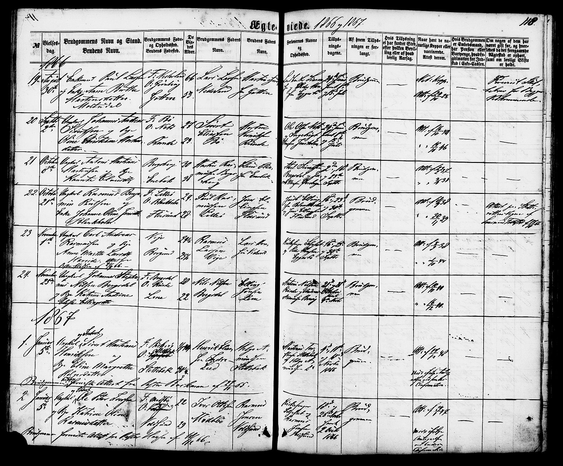 Ministerialprotokoller, klokkerbøker og fødselsregistre - Møre og Romsdal, AV/SAT-A-1454/507/L0071: Parish register (official) no. 507A06, 1863-1878, p. 118