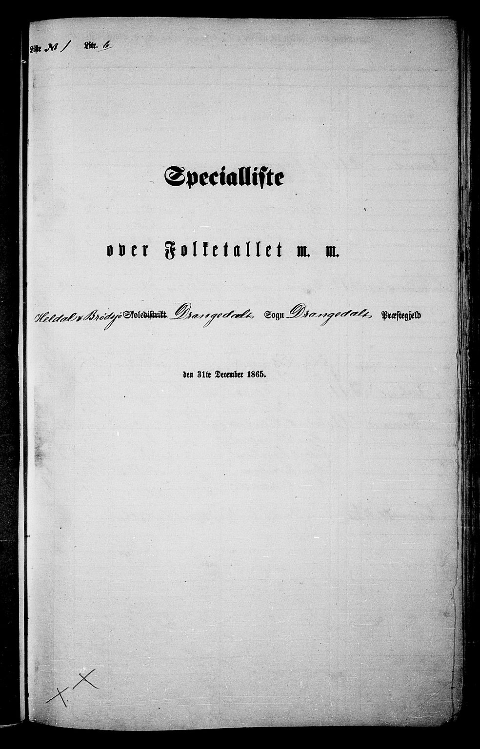 RA, 1865 census for Drangedal, 1865, p. 26