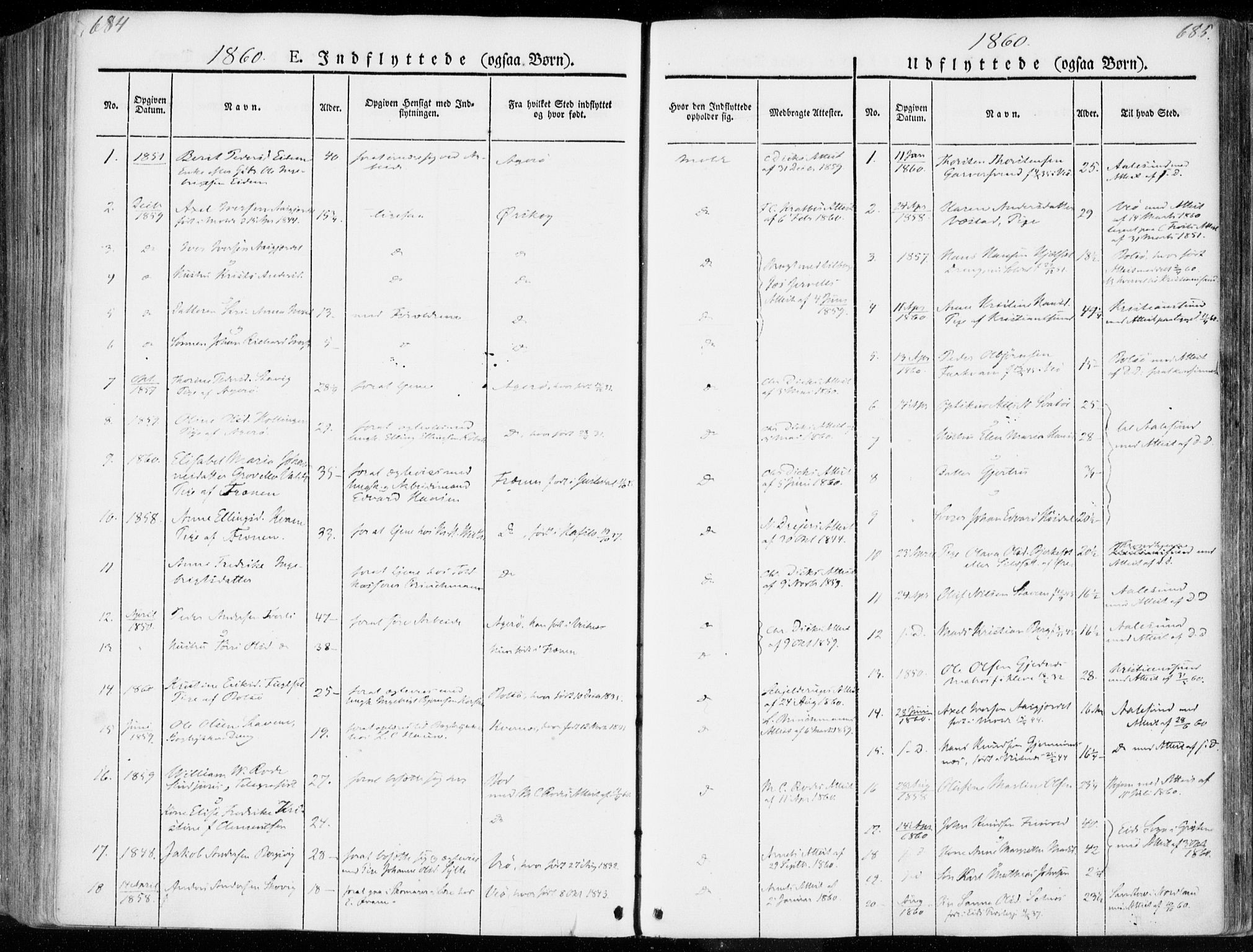 Ministerialprotokoller, klokkerbøker og fødselsregistre - Møre og Romsdal, SAT/A-1454/558/L0689: Parish register (official) no. 558A03, 1843-1872, p. 684-685