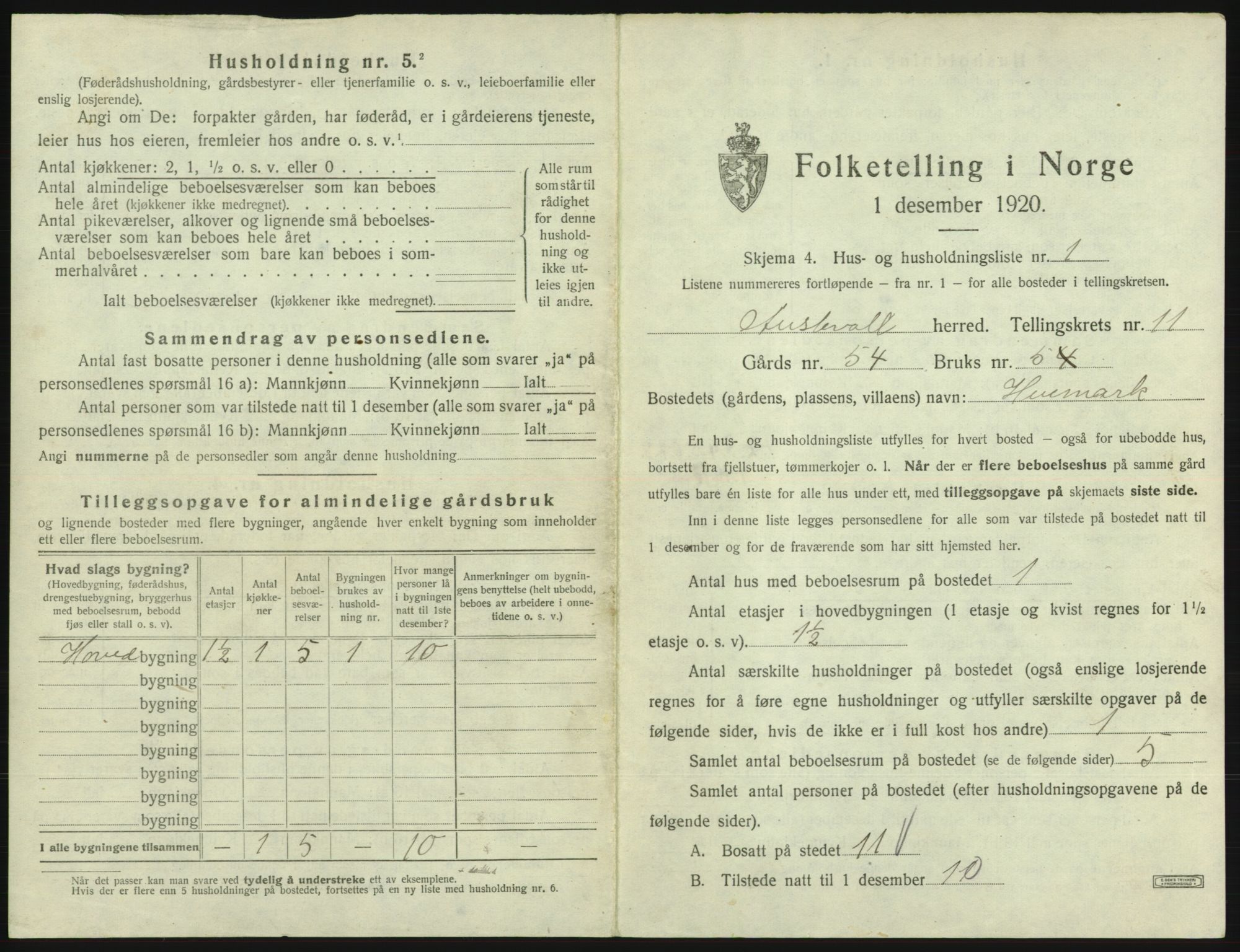 SAB, 1920 census for Austevoll, 1920, p. 813