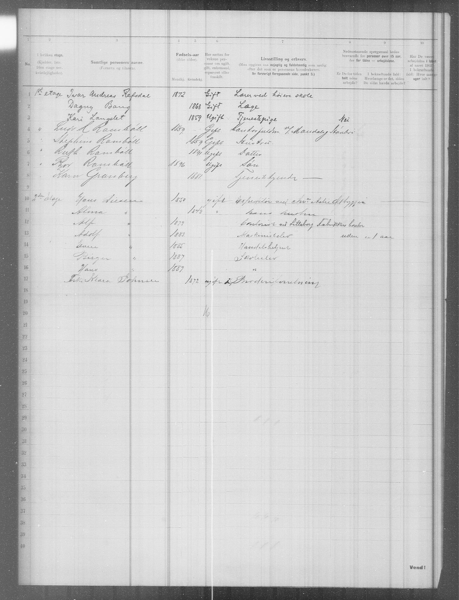 OBA, Municipal Census 1902 for Kristiania, 1902, p. 10080