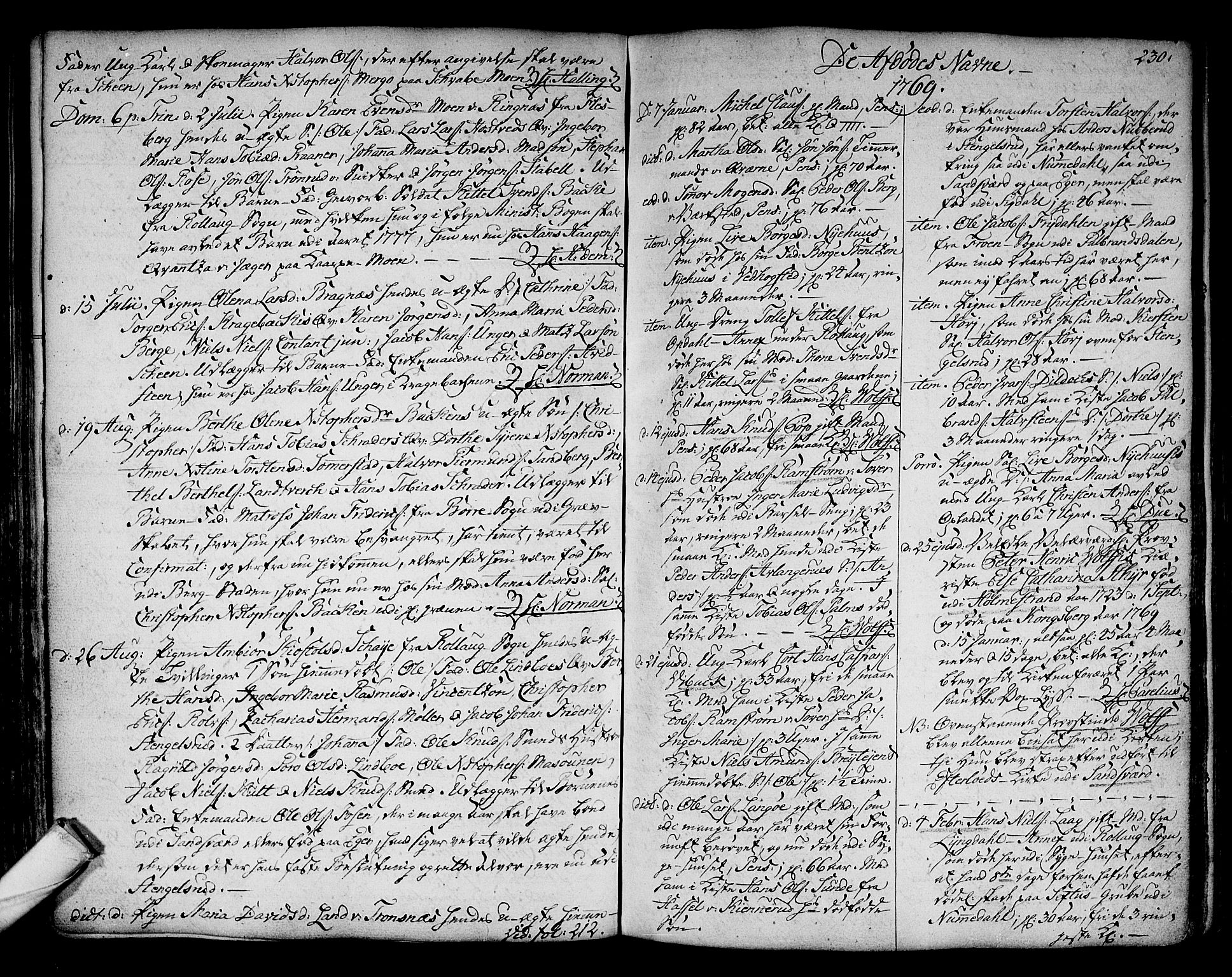 Kongsberg kirkebøker, SAKO/A-22/F/Fa/L0005: Parish register (official) no. I 5, 1769-1782, p. 230