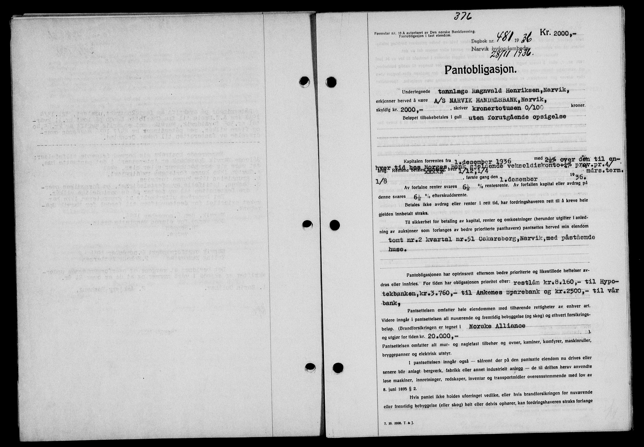 Narvik sorenskriveri, SAT/A-0002/1/2/2C/2Ca/L0011: Mortgage book no. 14, 1935-1937, Deed date: 28.11.1936