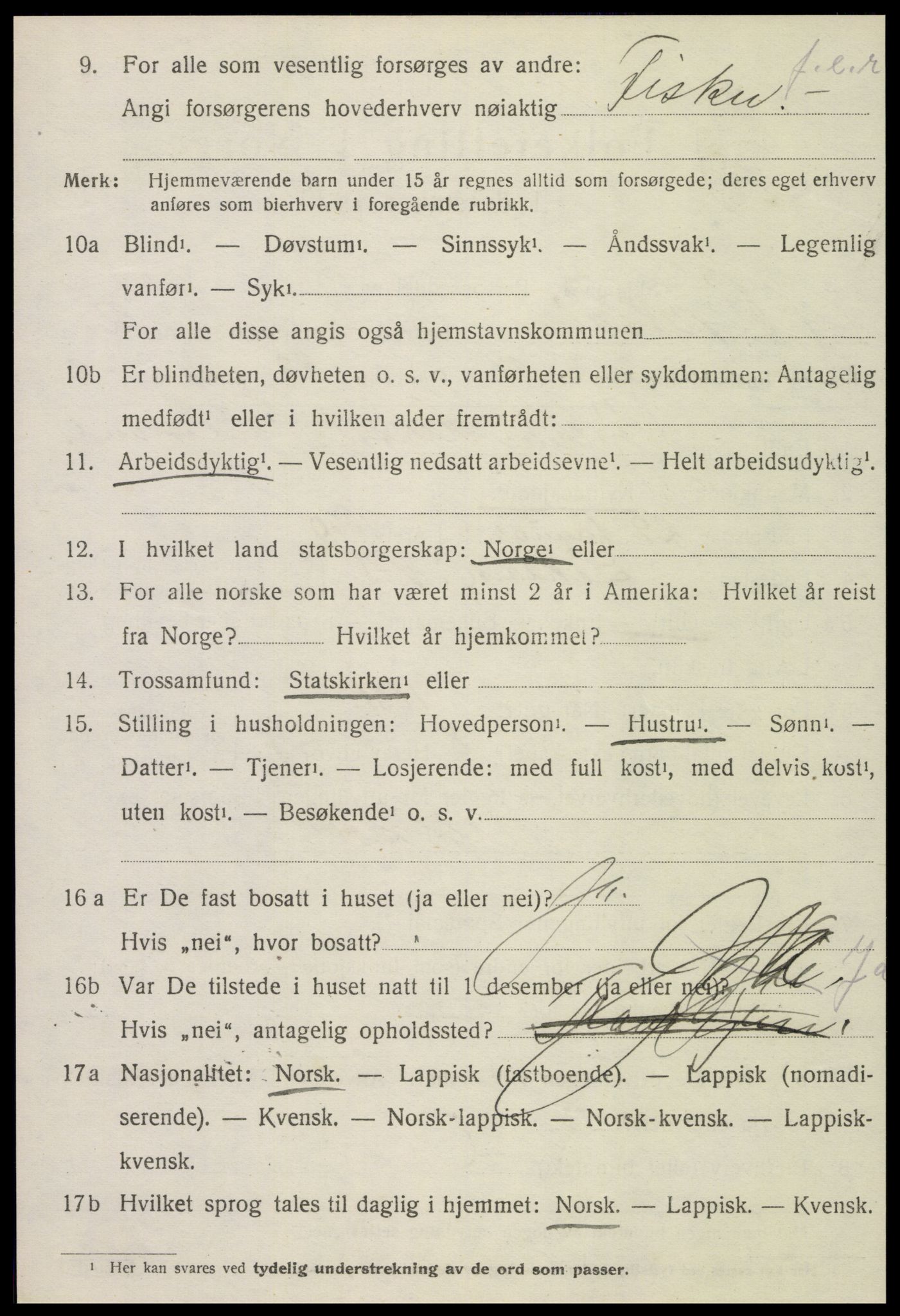 SAT, 1920 census for Leksvik, 1920, p. 2877