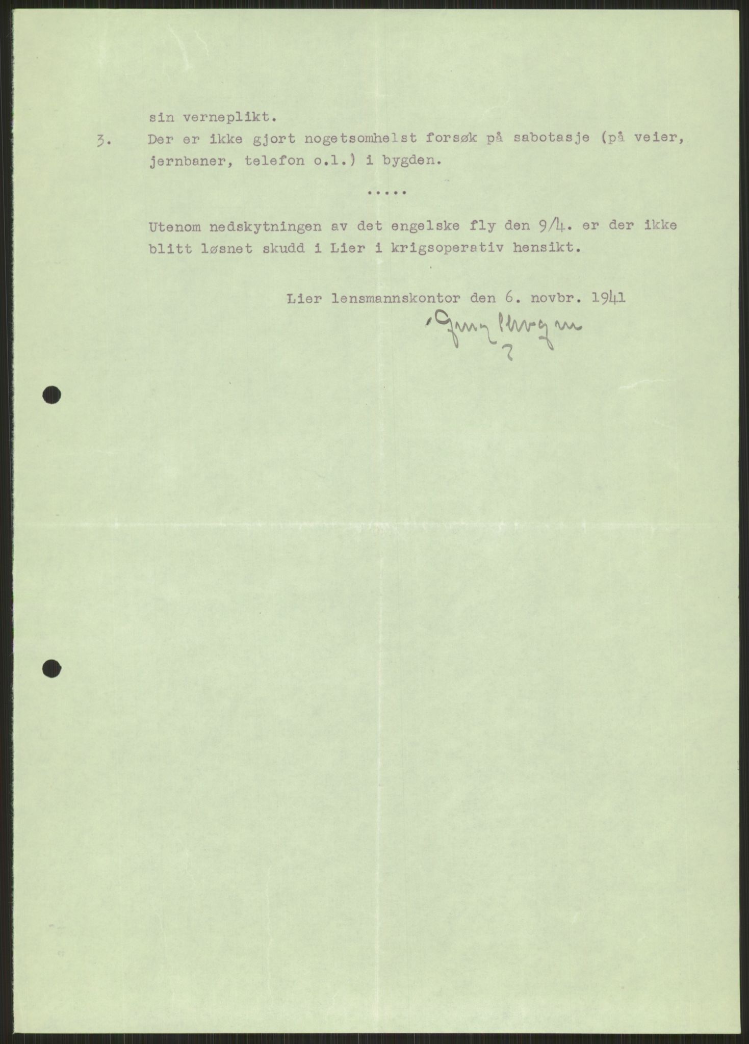 Forsvaret, Forsvarets krigshistoriske avdeling, AV/RA-RAFA-2017/Y/Ya/L0014: II-C-11-31 - Fylkesmenn.  Rapporter om krigsbegivenhetene 1940., 1940, p. 430