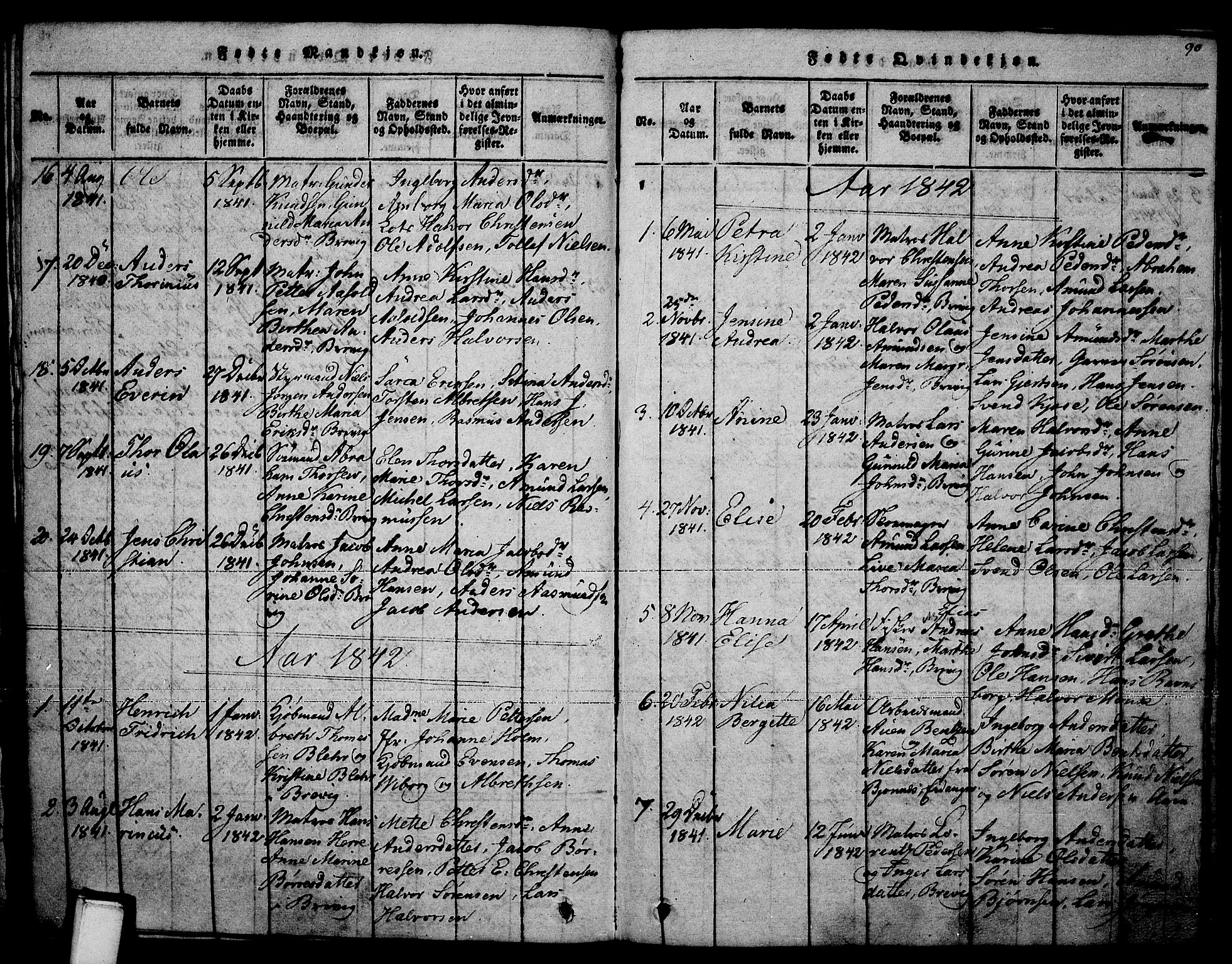 Brevik kirkebøker, SAKO/A-255/F/Fa/L0004: Parish register (official) no. 4, 1814-1846, p. 90