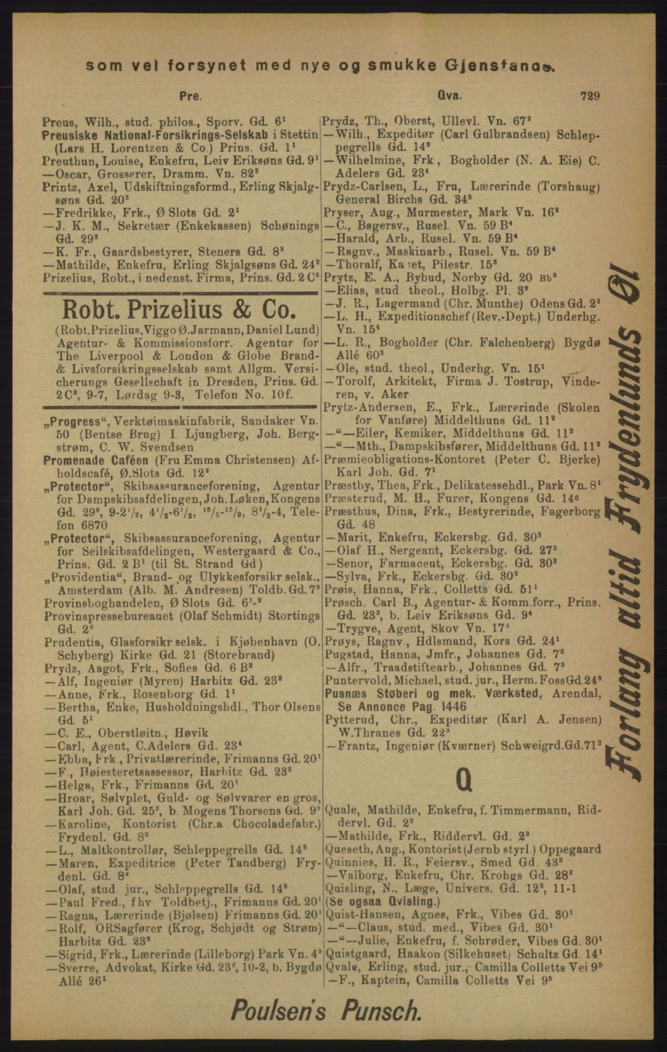 Kristiania/Oslo adressebok, PUBL/-, 1905, p. 729