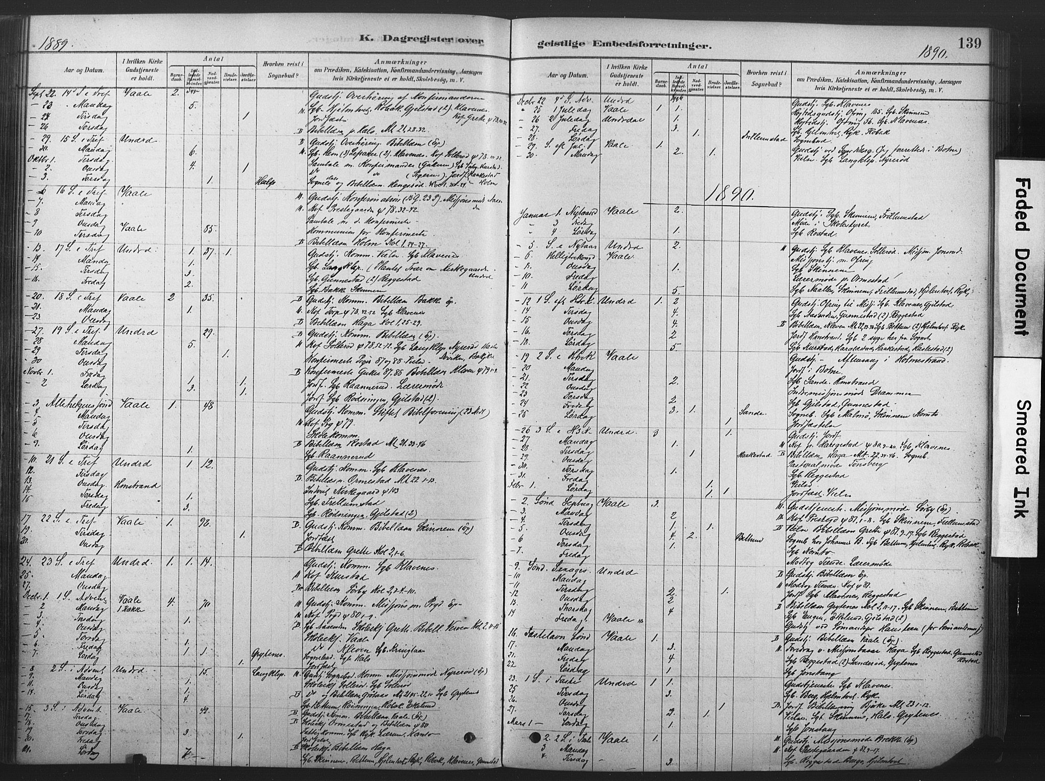 Våle kirkebøker, SAKO/A-334/F/Fb/L0002: Parish register (official) no. II 2, 1878-1907, p. 139