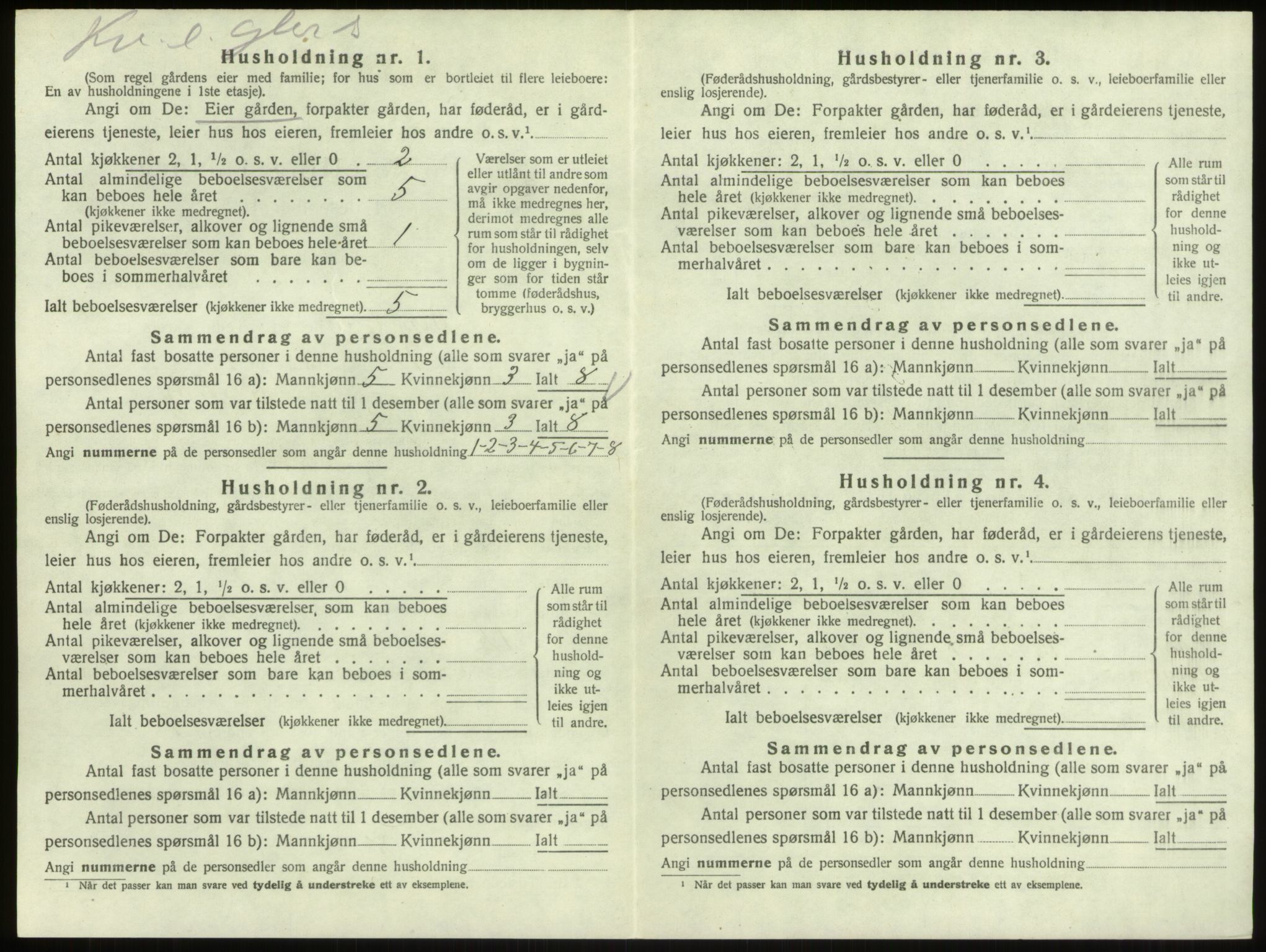 SAO, 1920 census for Berg, 1920, p. 1234