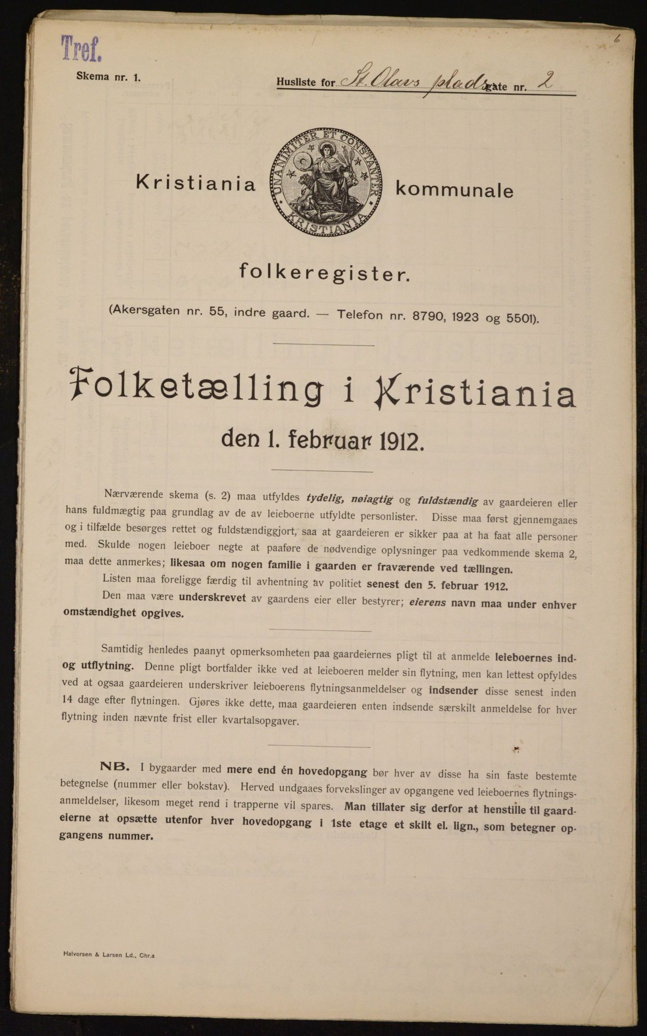 OBA, Municipal Census 1912 for Kristiania, 1912, p. 88617