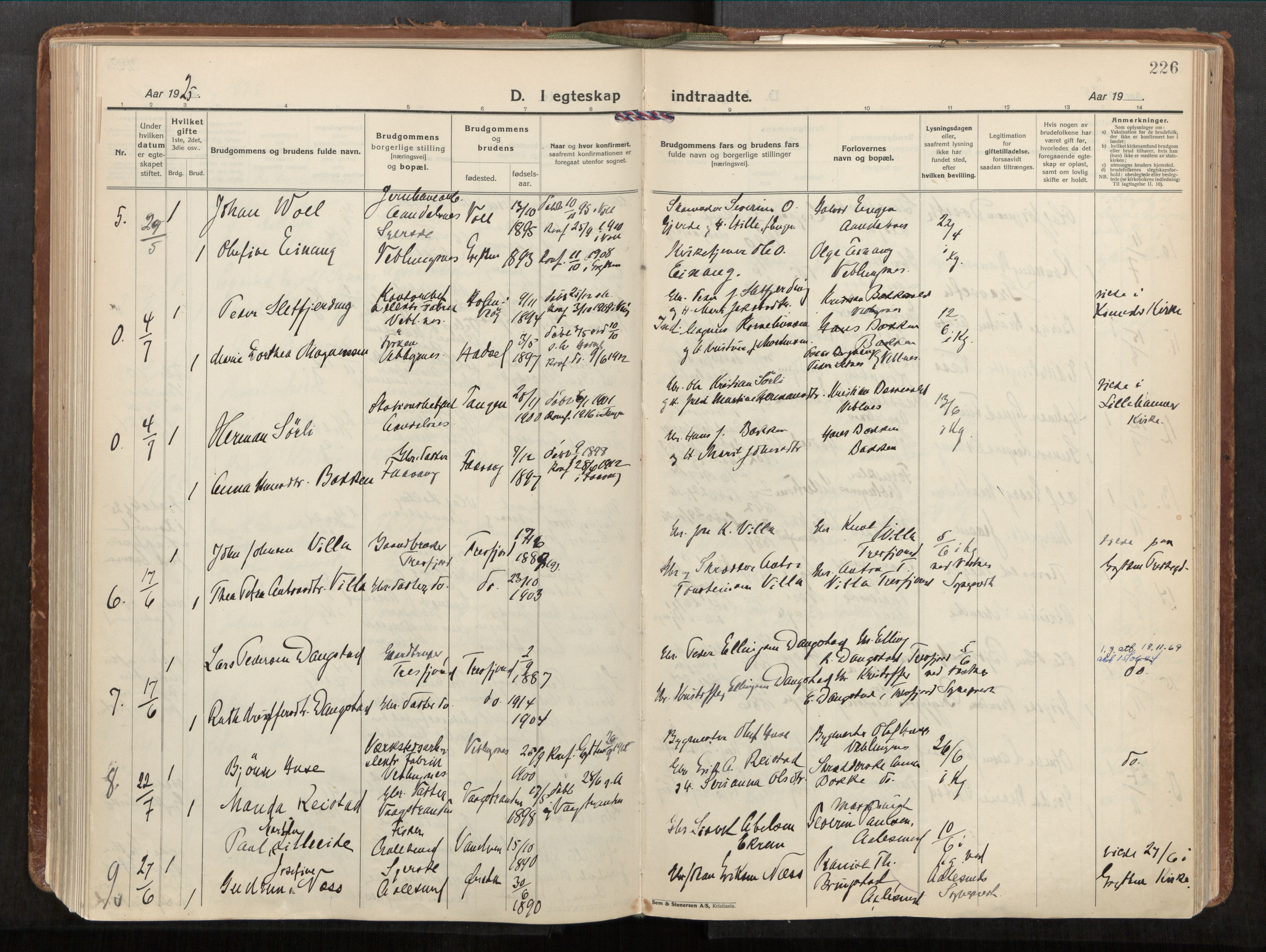 Ministerialprotokoller, klokkerbøker og fødselsregistre - Møre og Romsdal, AV/SAT-A-1454/544/L0587: Parish register (official) no. 544A11, 1924-1954, p. 226