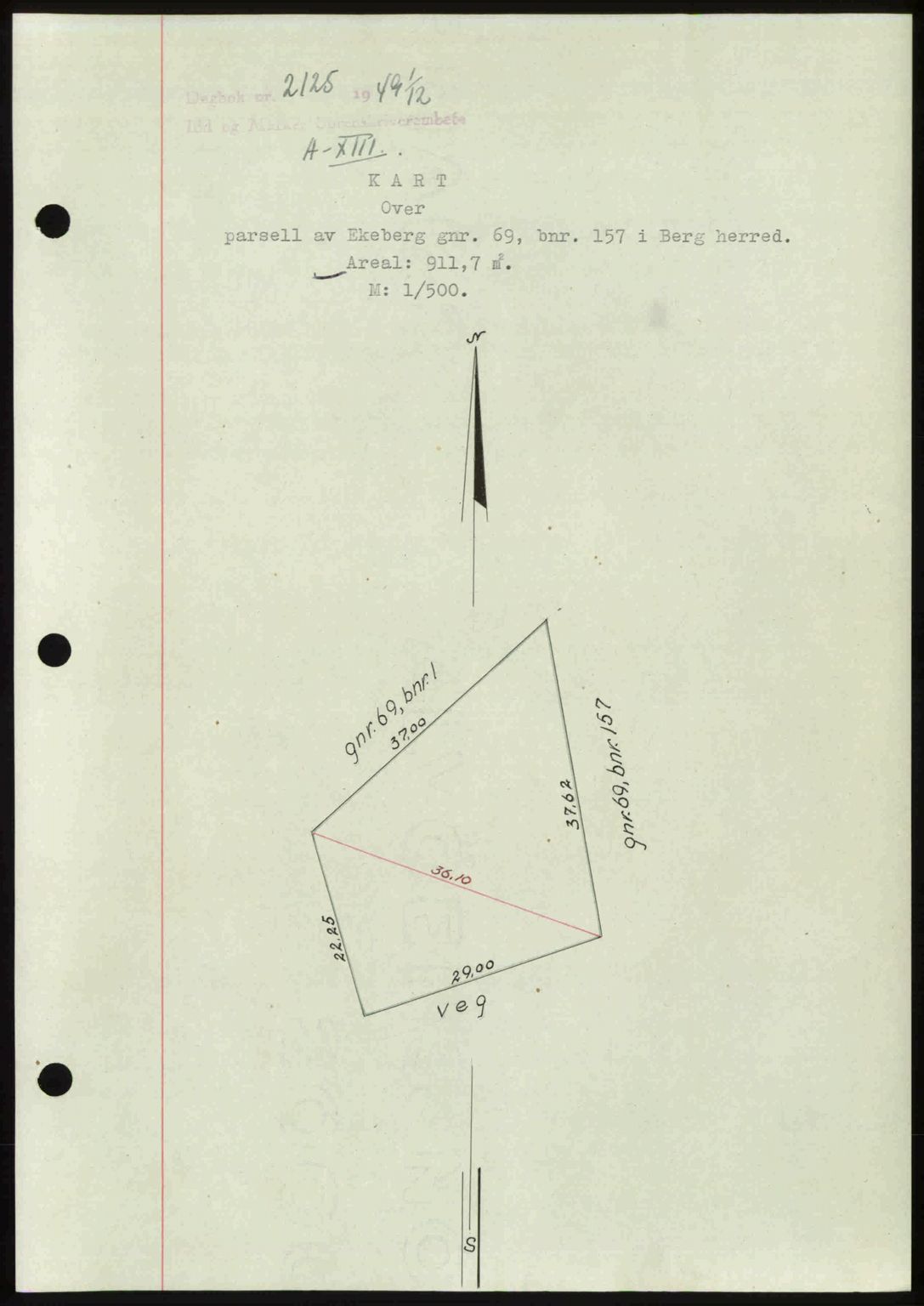 Idd og Marker sorenskriveri, AV/SAO-A-10283/G/Gb/Gbb/L0013: Mortgage book no. A13, 1949-1950, Diary no: : 2125/1949