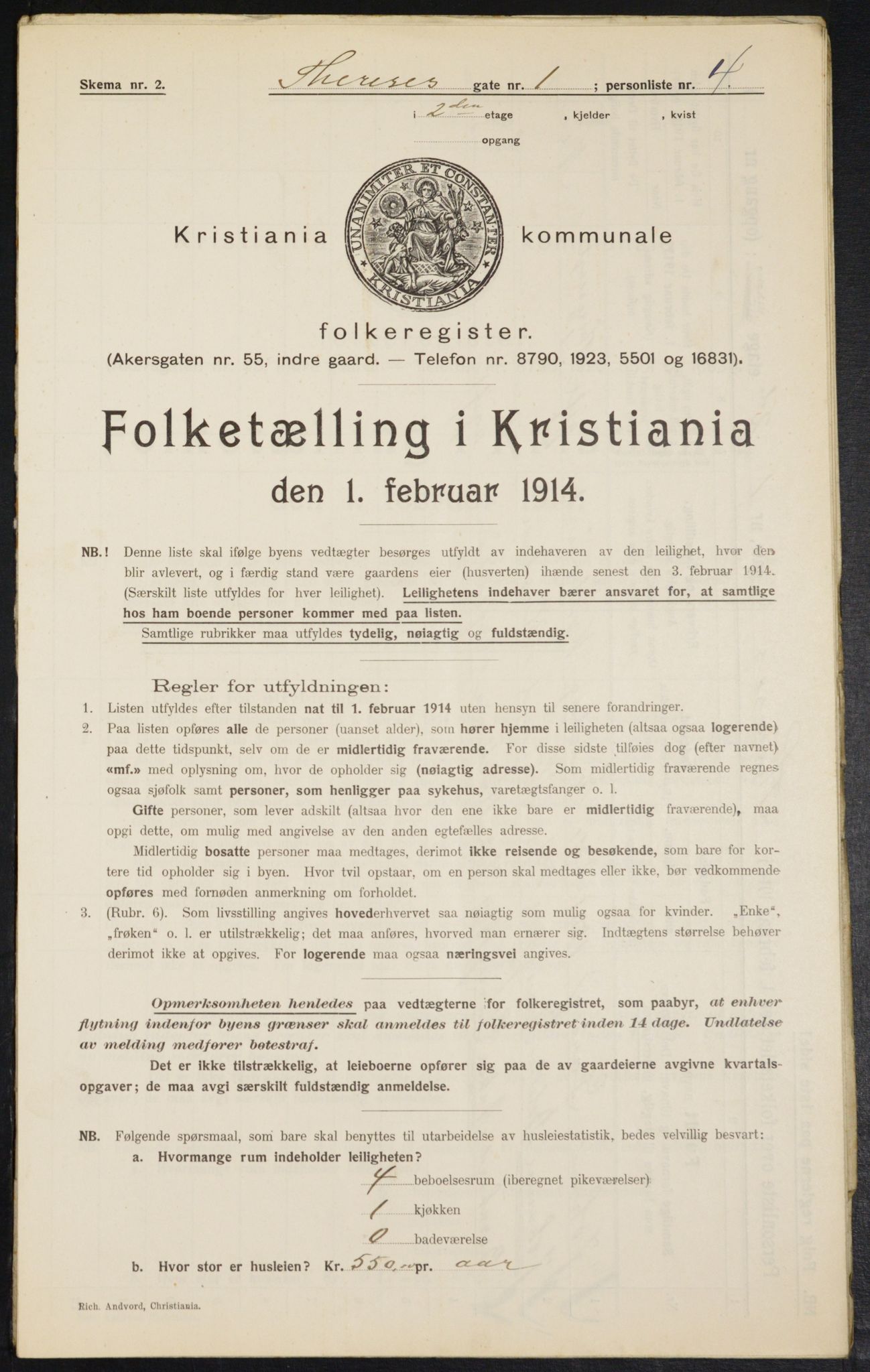 OBA, Municipal Census 1914 for Kristiania, 1914, p. 108562