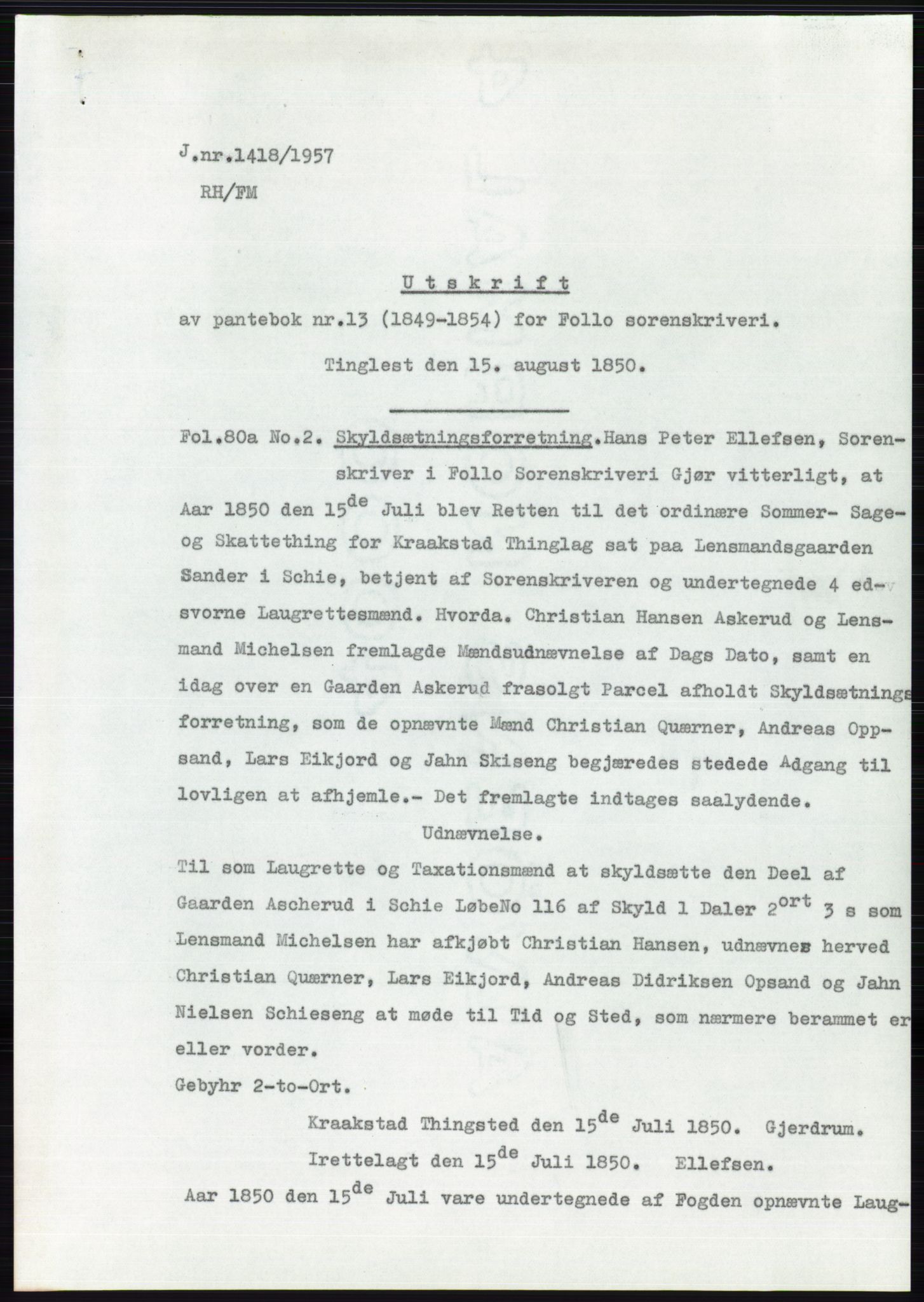 Statsarkivet i Oslo, SAO/A-10621/Z/Zd/L0007: Avskrifter, j.nr 804-1436/1957, 1957, p. 464