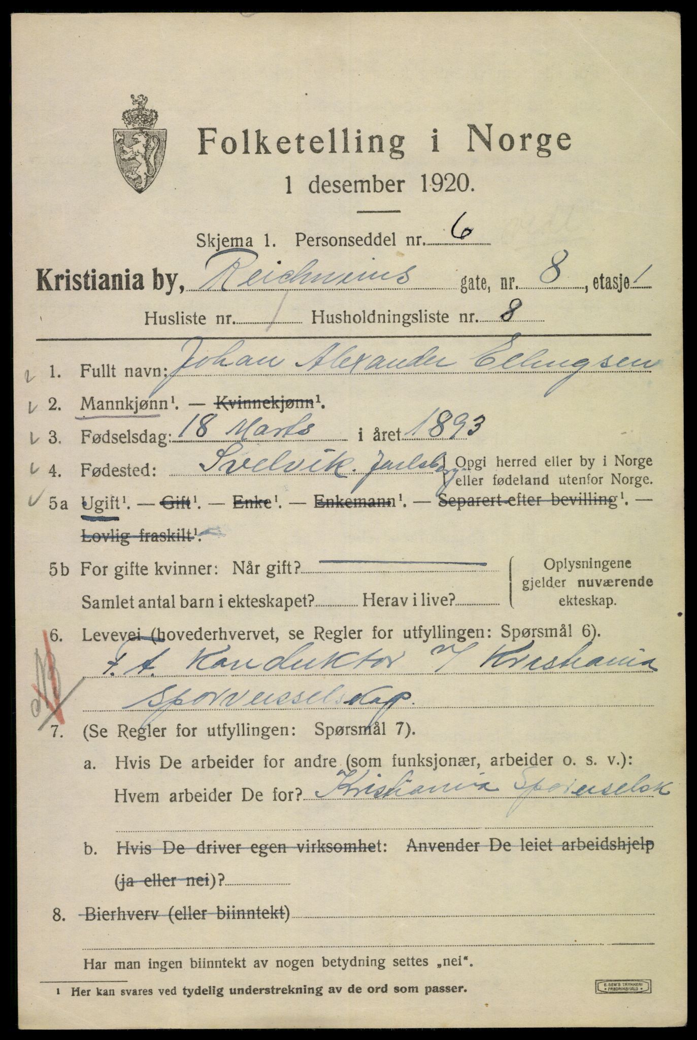 SAO, 1920 census for Kristiania, 1920, p. 461869