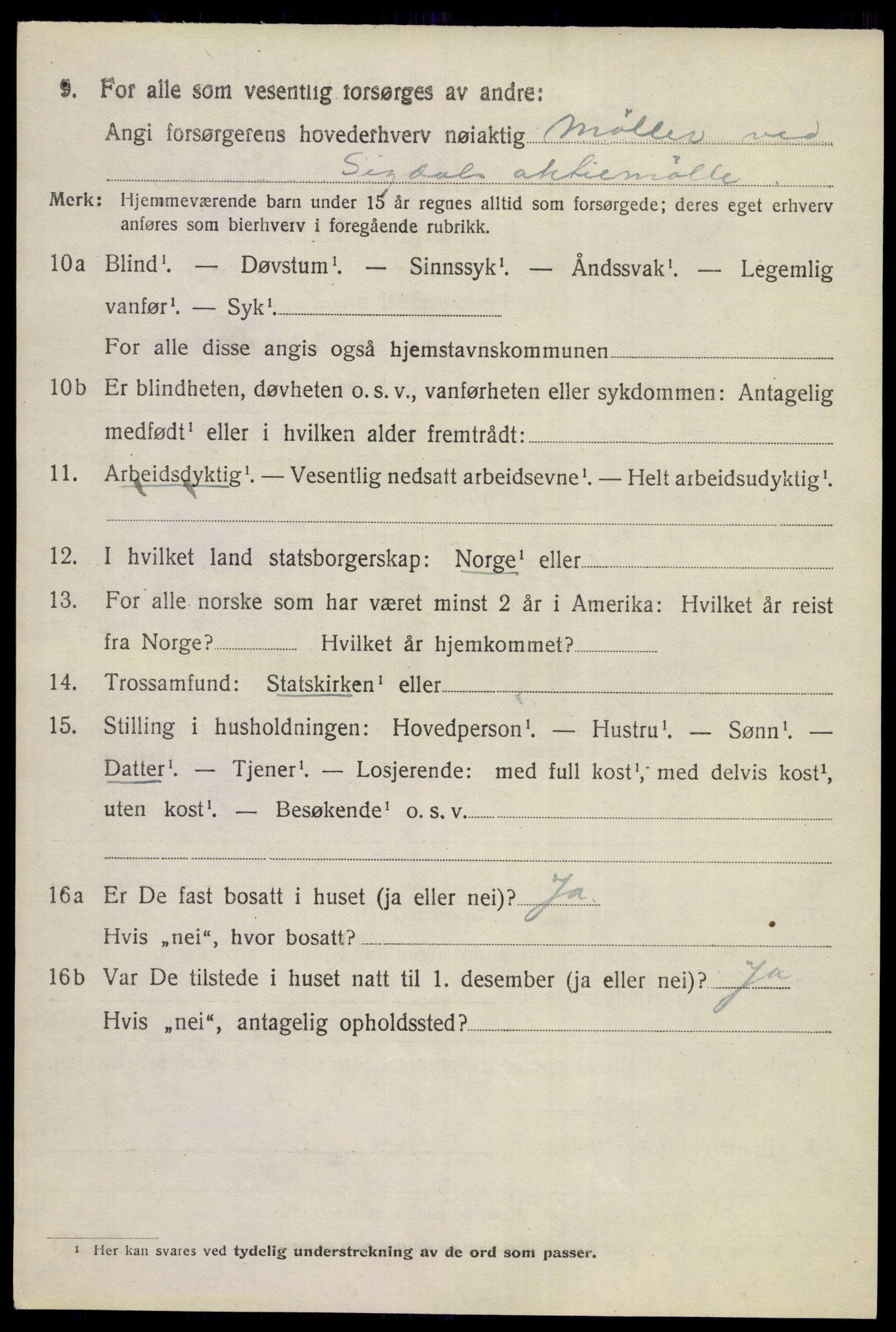 SAKO, 1920 census for Sigdal, 1920, p. 2233